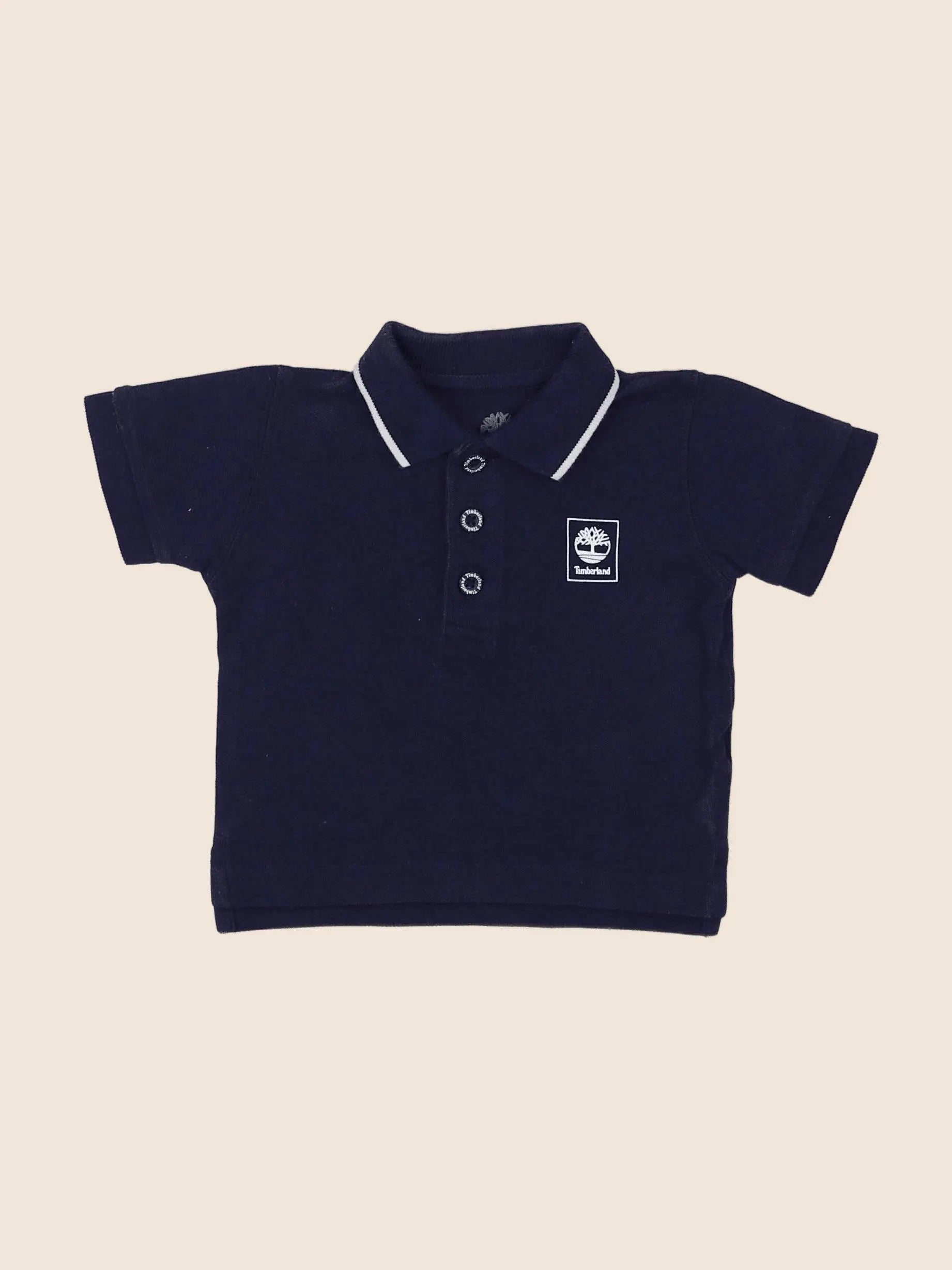 Timberland - polo blanc, bleu - 6 mois