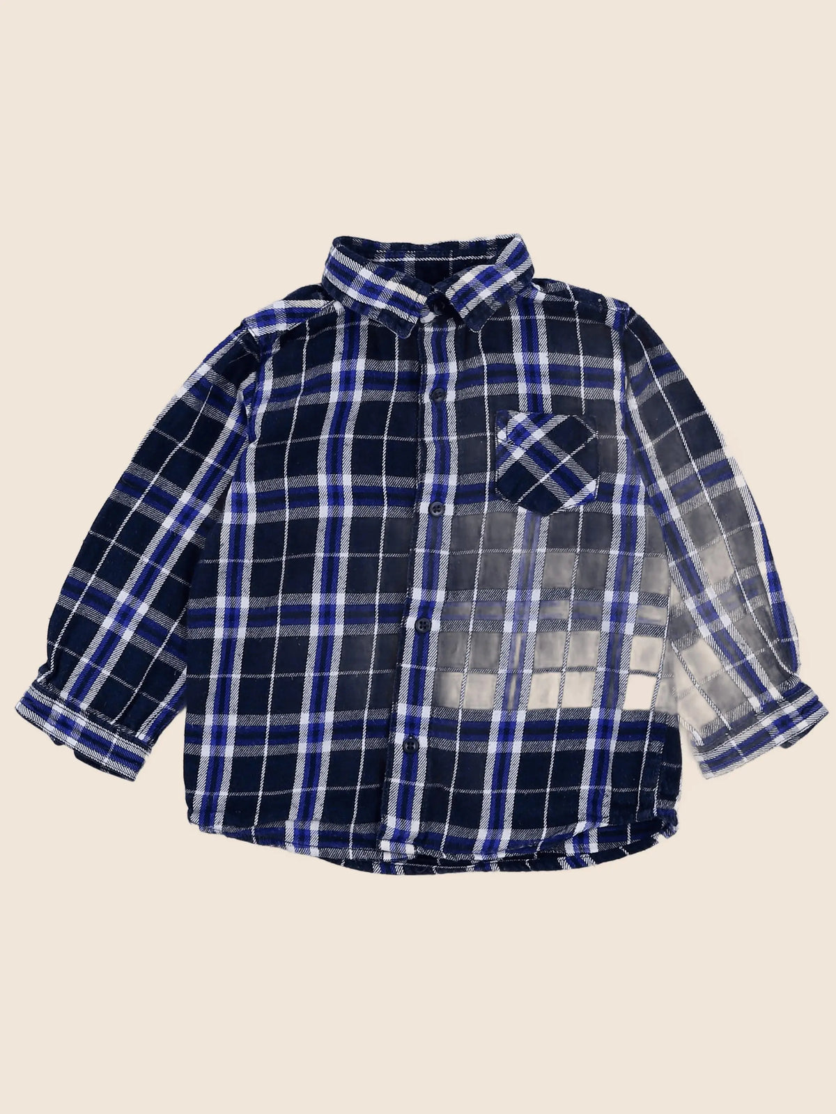 Boutchou - chemise bleu - 18 mois