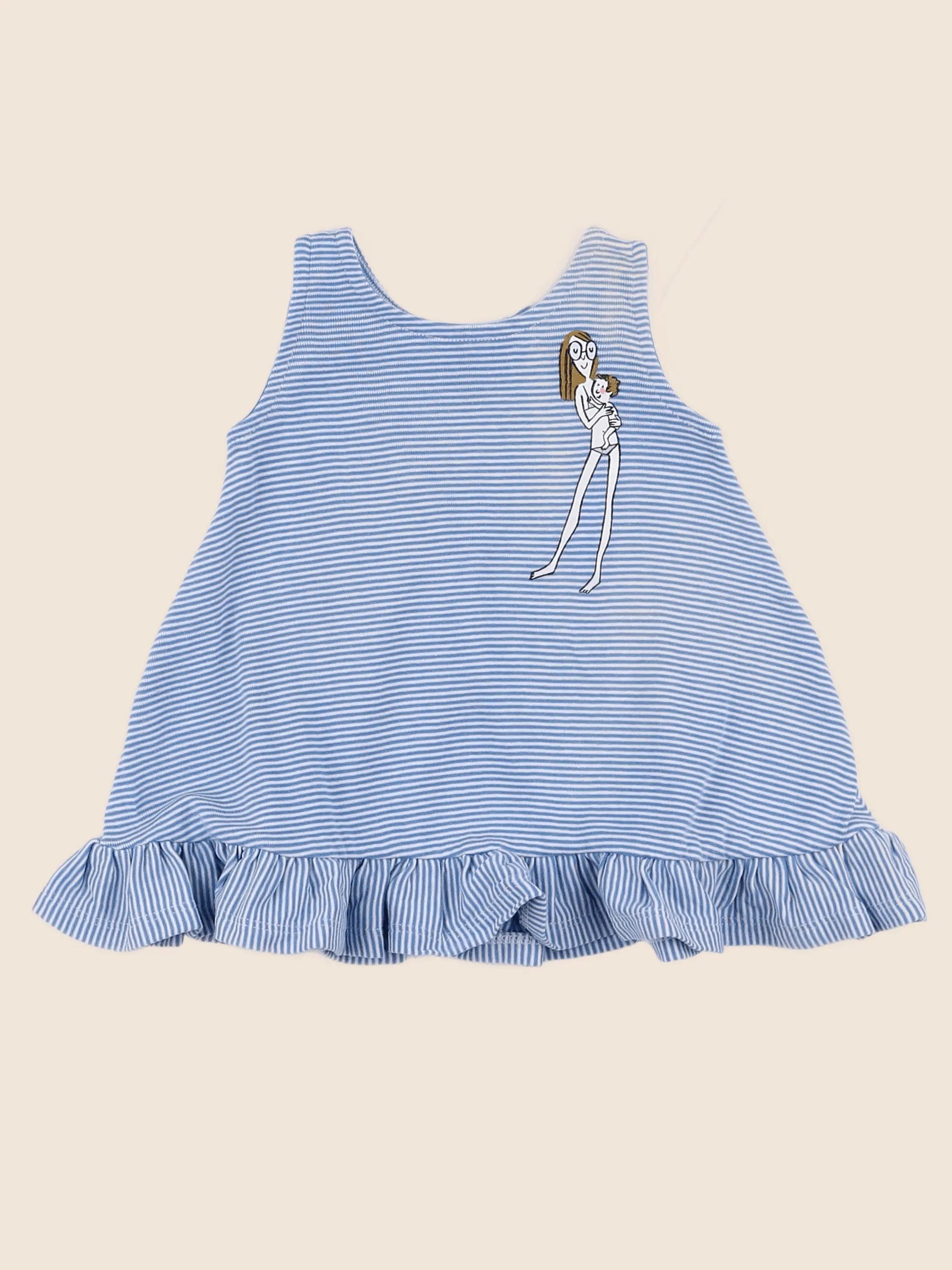 Petit Bateau - robe bleu - 3 mois