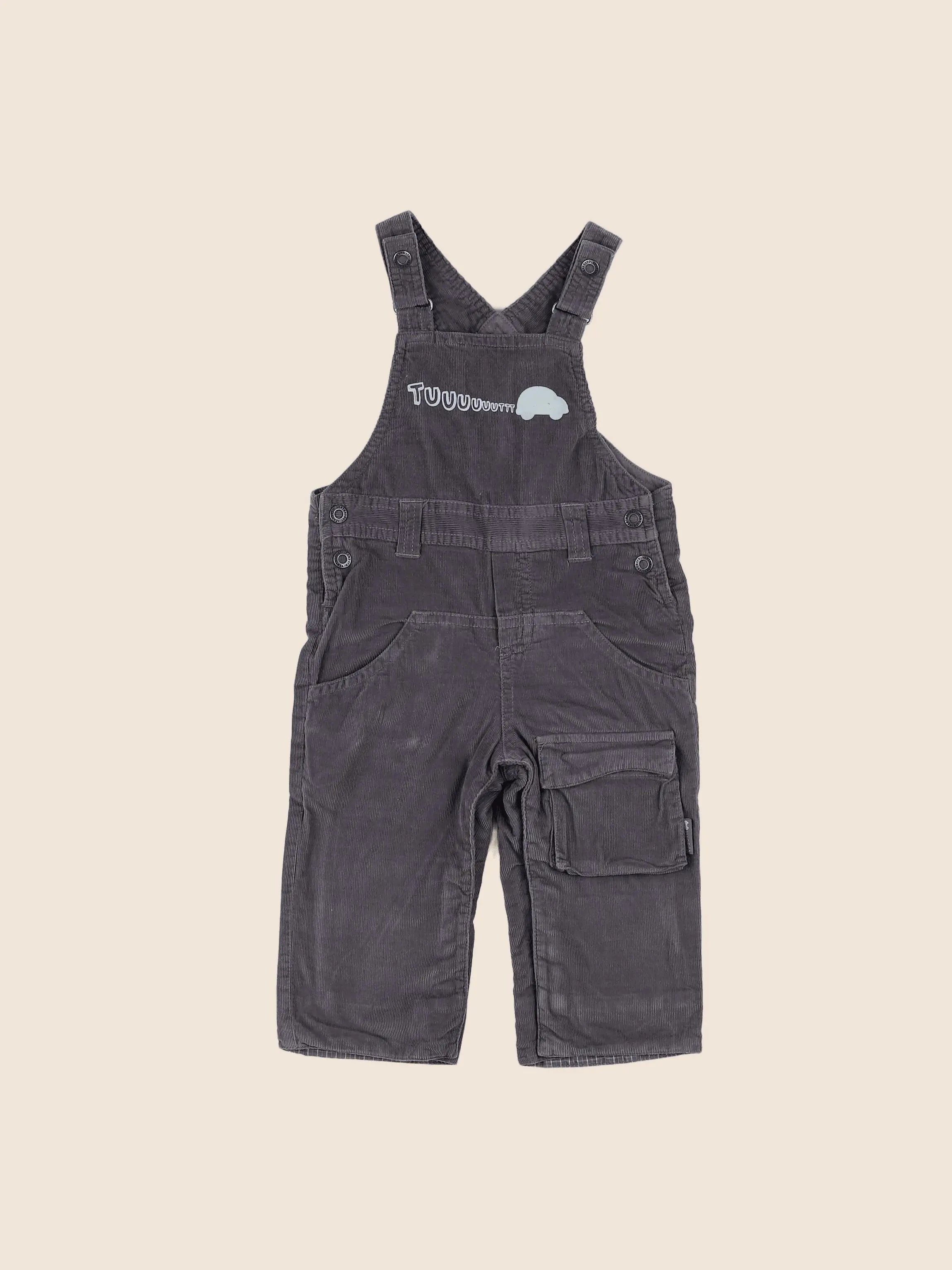 Vertbaudet - salopette gris - 9 mois