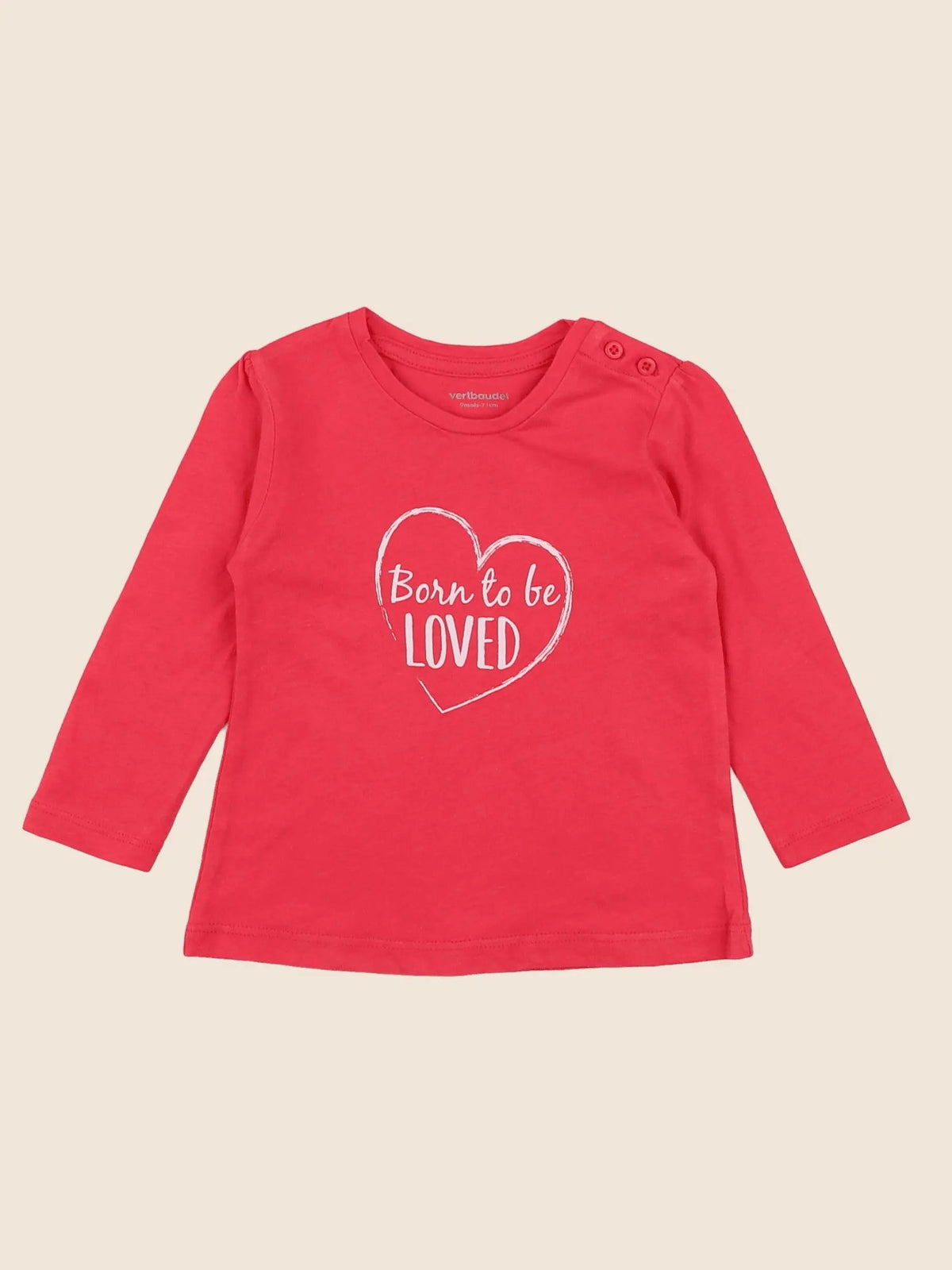 Vertbaudet - tee-shirt rose - 9 mois