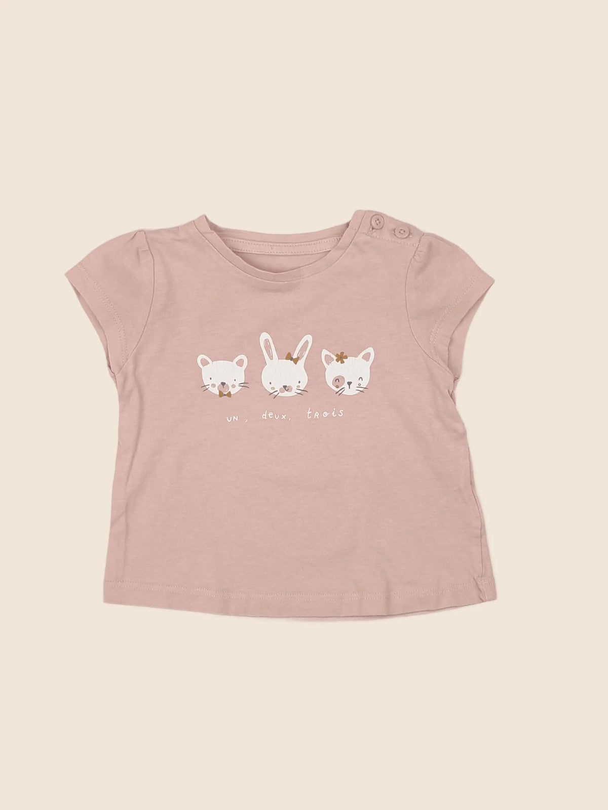 Vertbaudet - tee-shirt rose - 6 mois