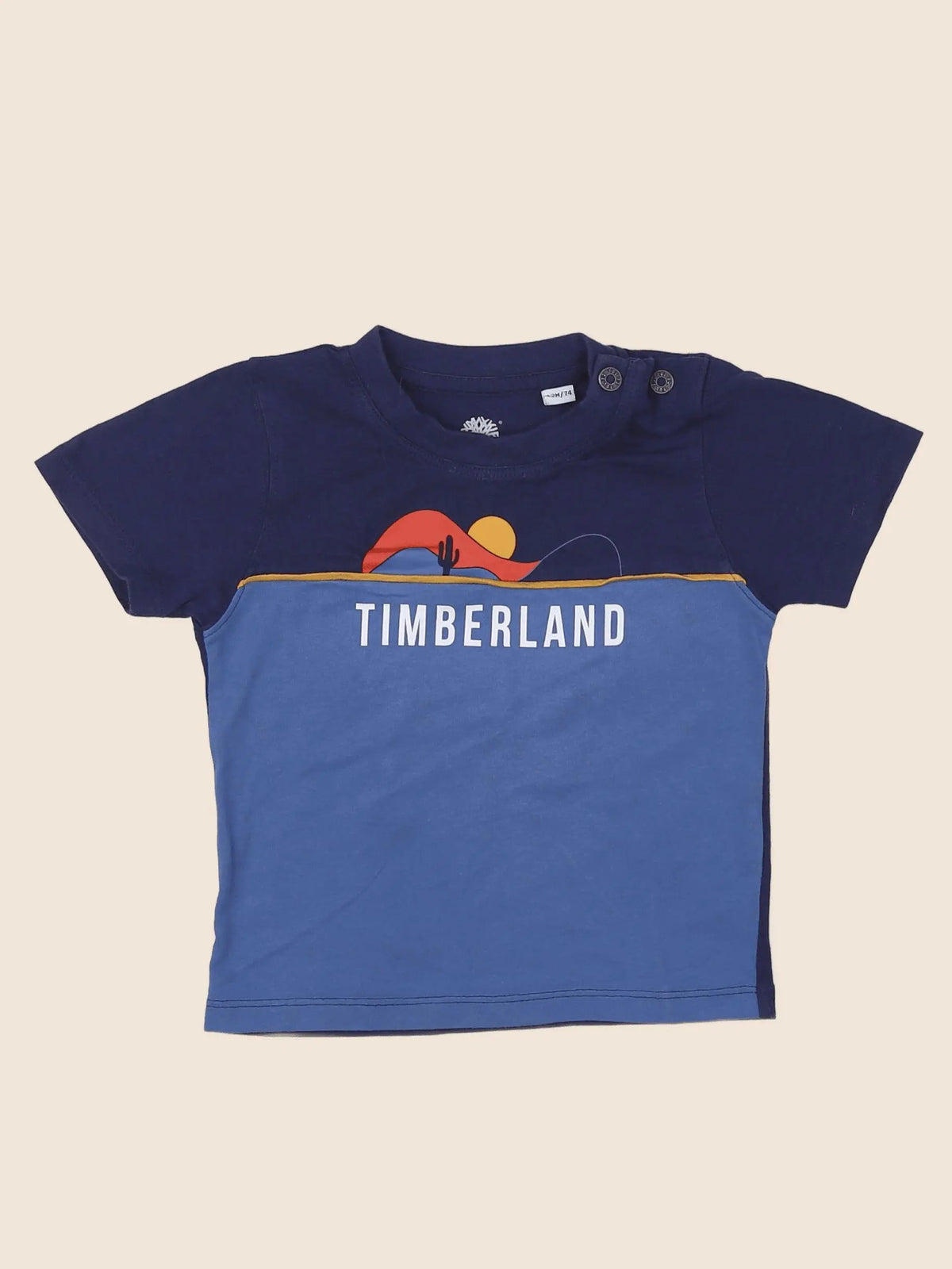 Timberland - tee-shirt bleu, orange - 12 mois