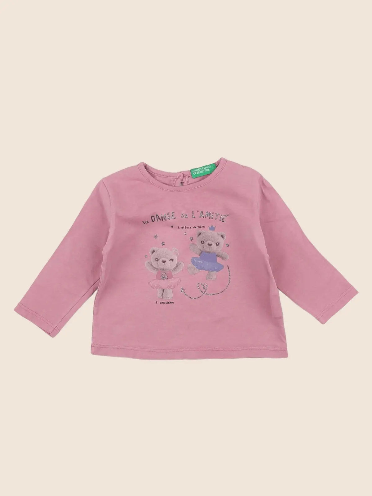 Benetton - tee-shirt rose - 3/6 mois