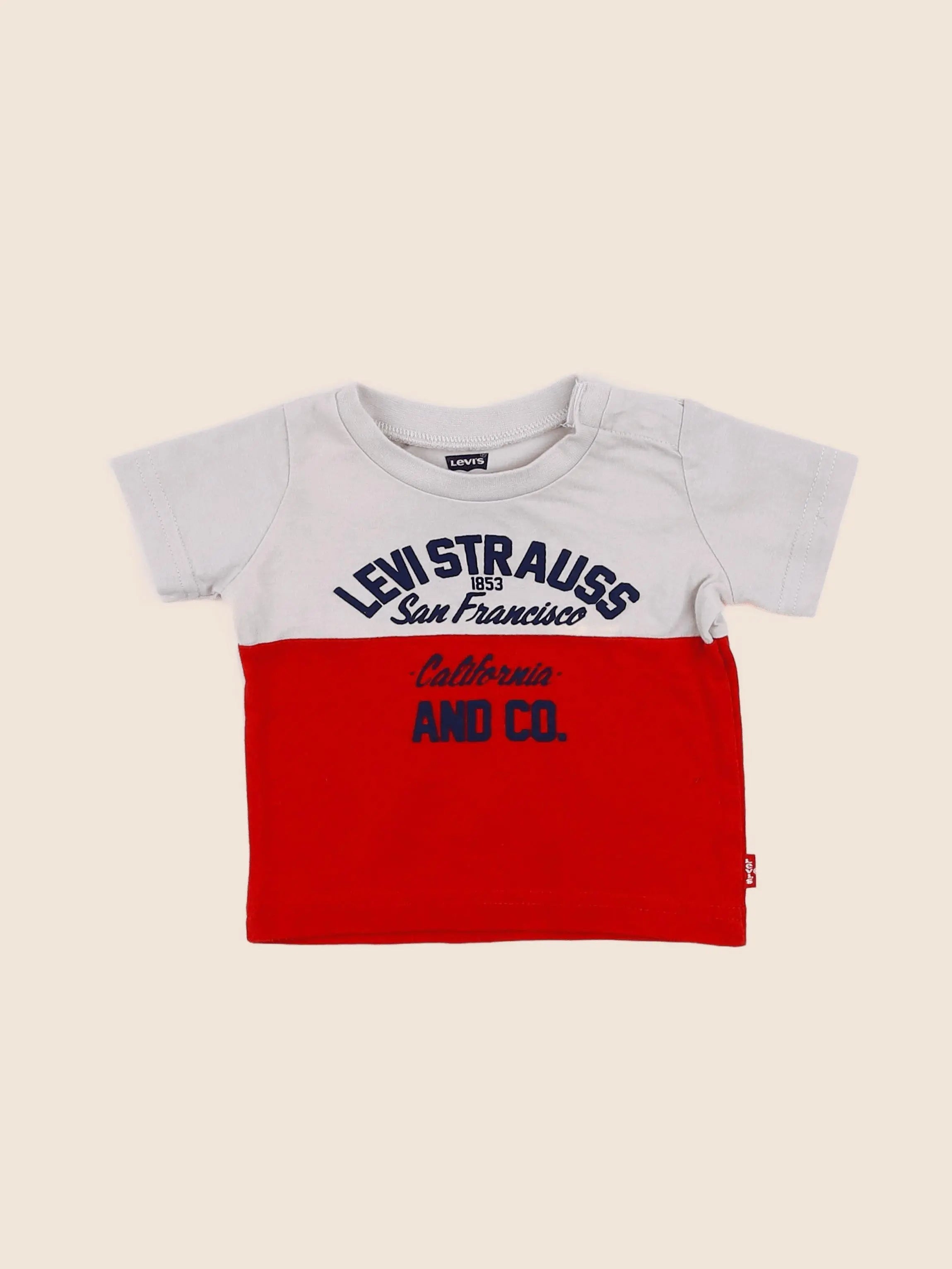 Levi's - tee-shirt beige, rouge - 3 mois