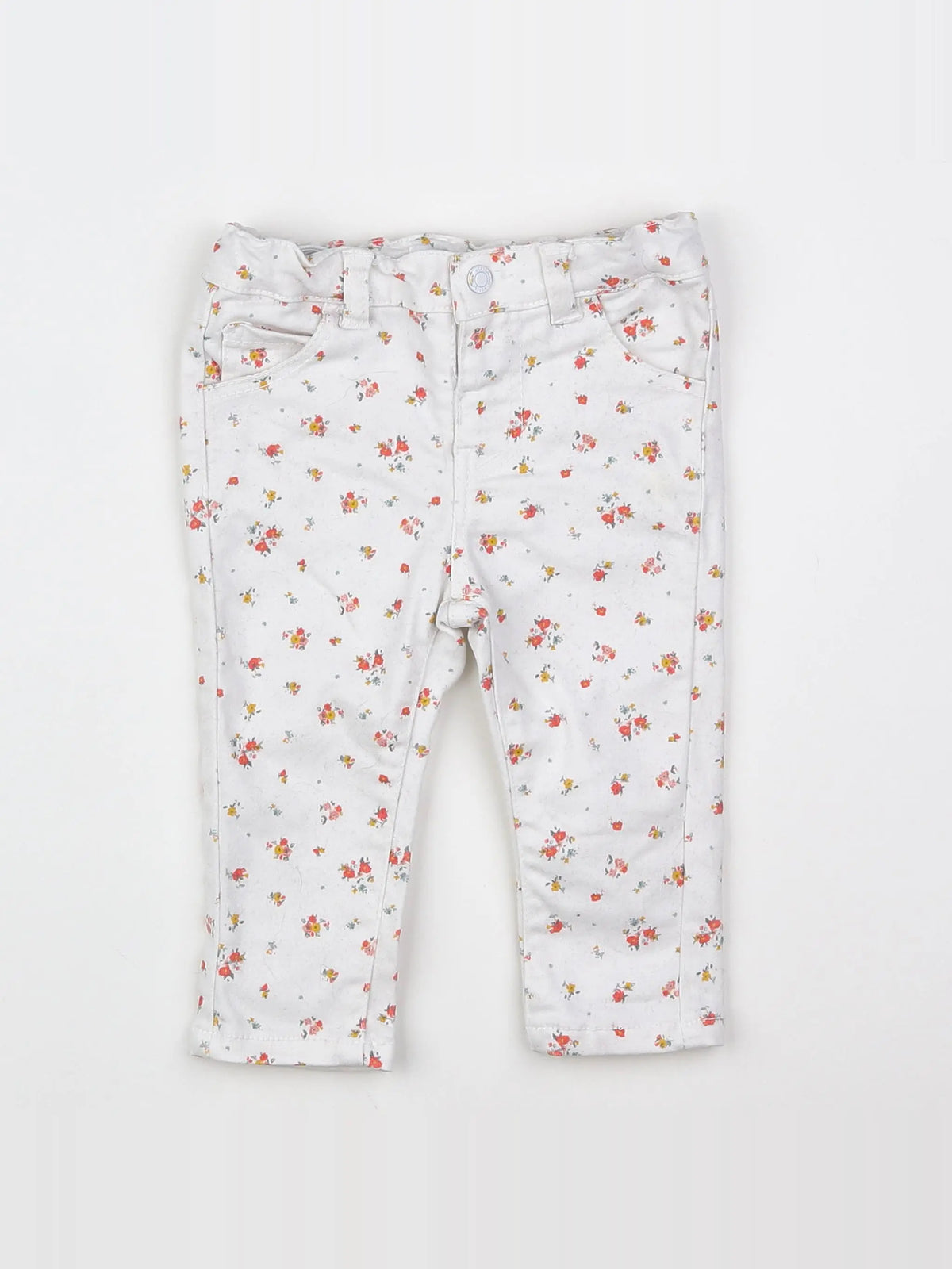 Vertbaudet - pantalon blanc - 12 mois