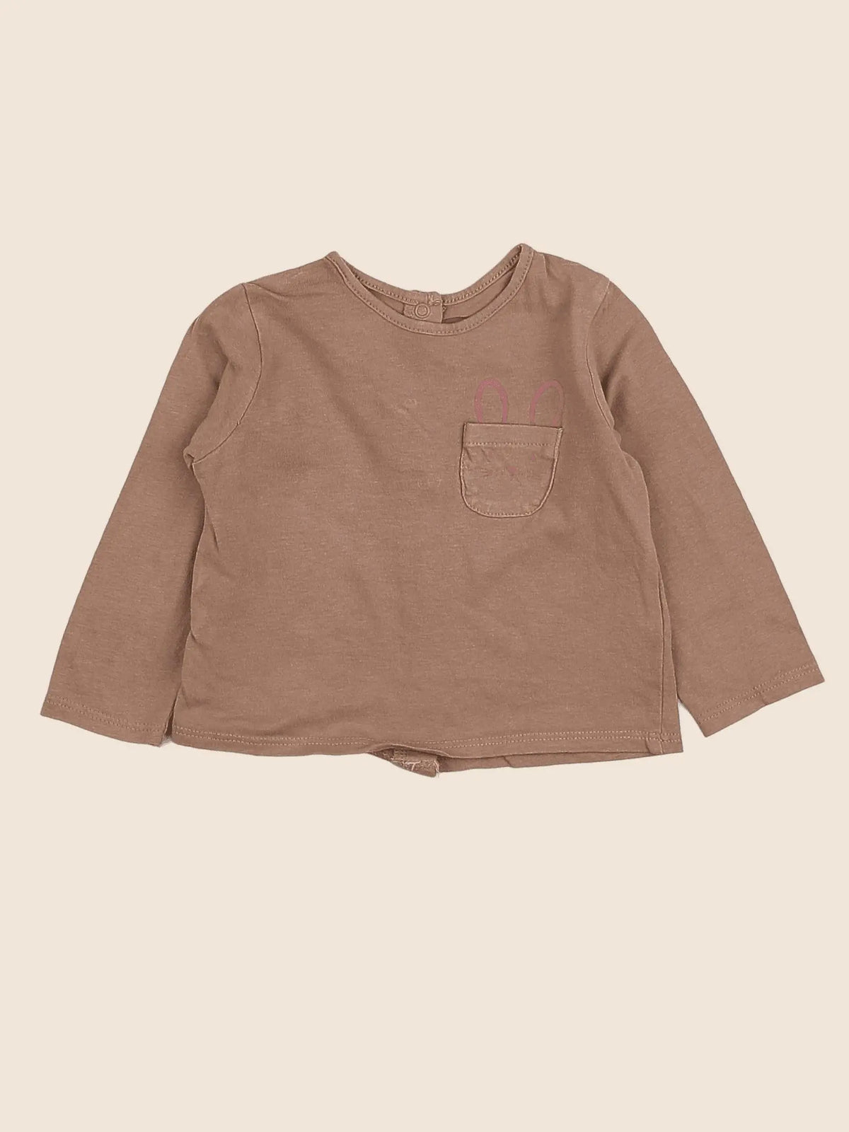 Vertbaudet - tee-shirt taupe - 6 mois