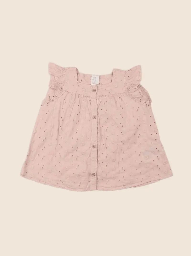 H&M - blouse rose - 9/12 mois