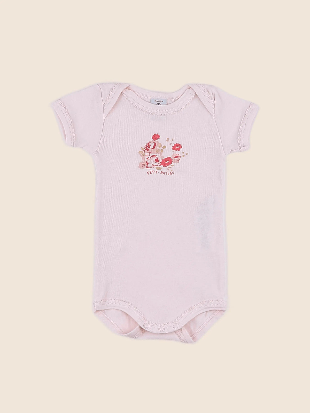 Petit Bateau - body rose - 3 mois
