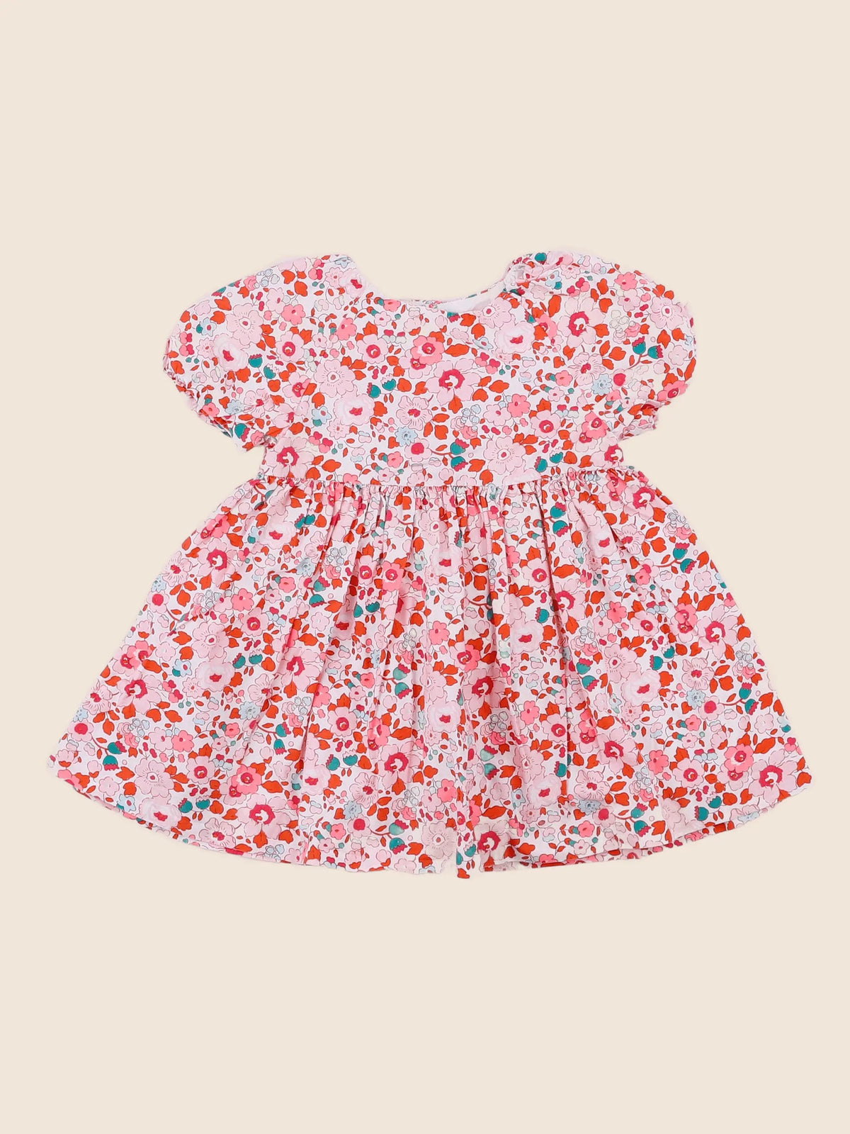 Jacadi - robe liberty blanc, rose - 12 mois
