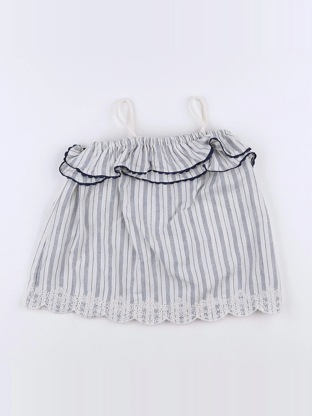 Vertbaudet - robe blanc, bleu - 12 mois