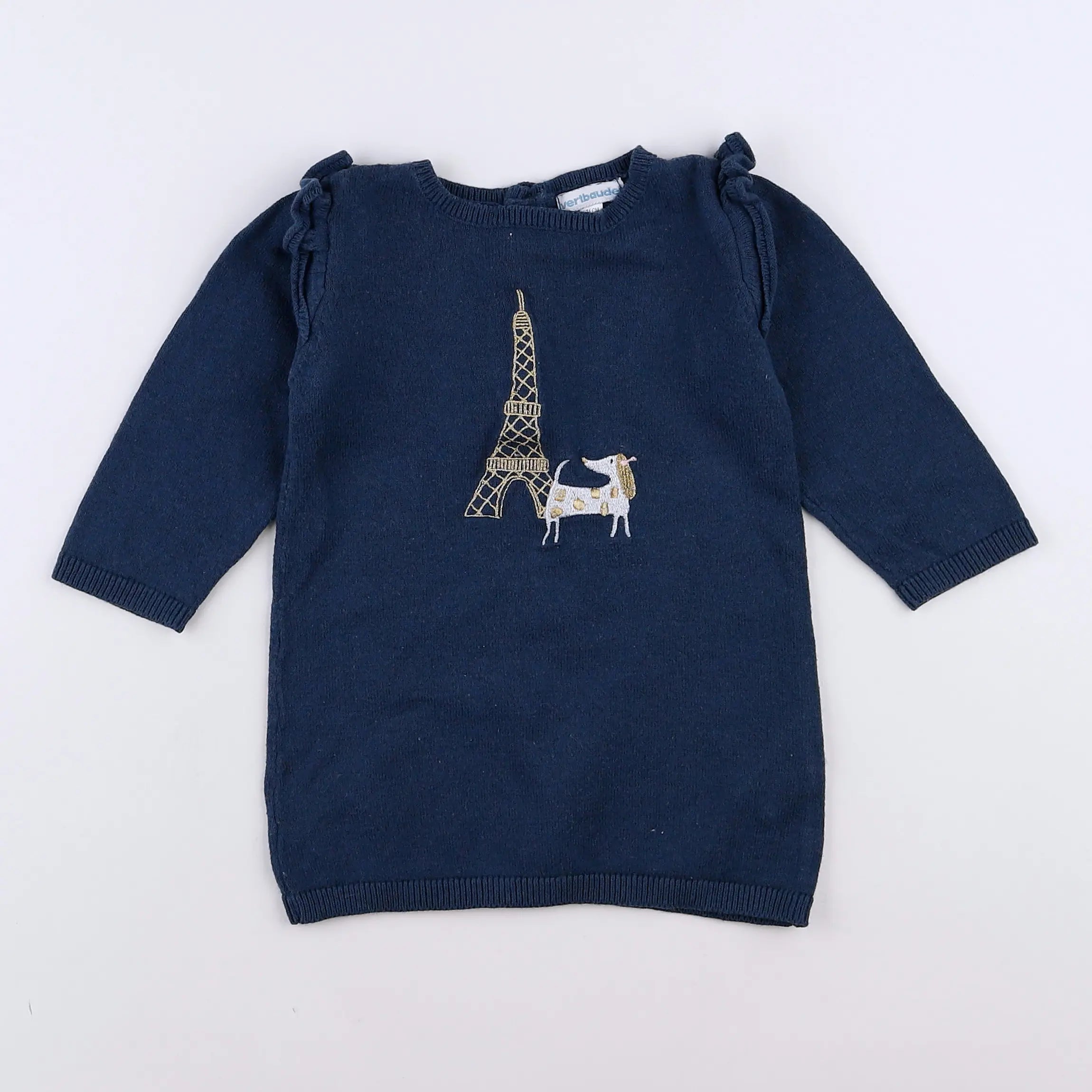Vertbaudet - robe bleu, vert - 12 mois