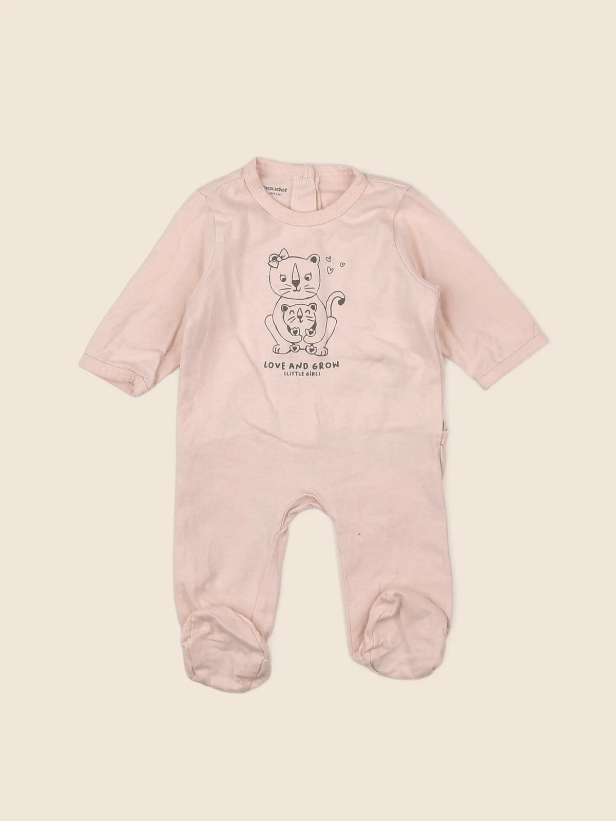 Vertbaudet - pyjama coton rose - 3 mois