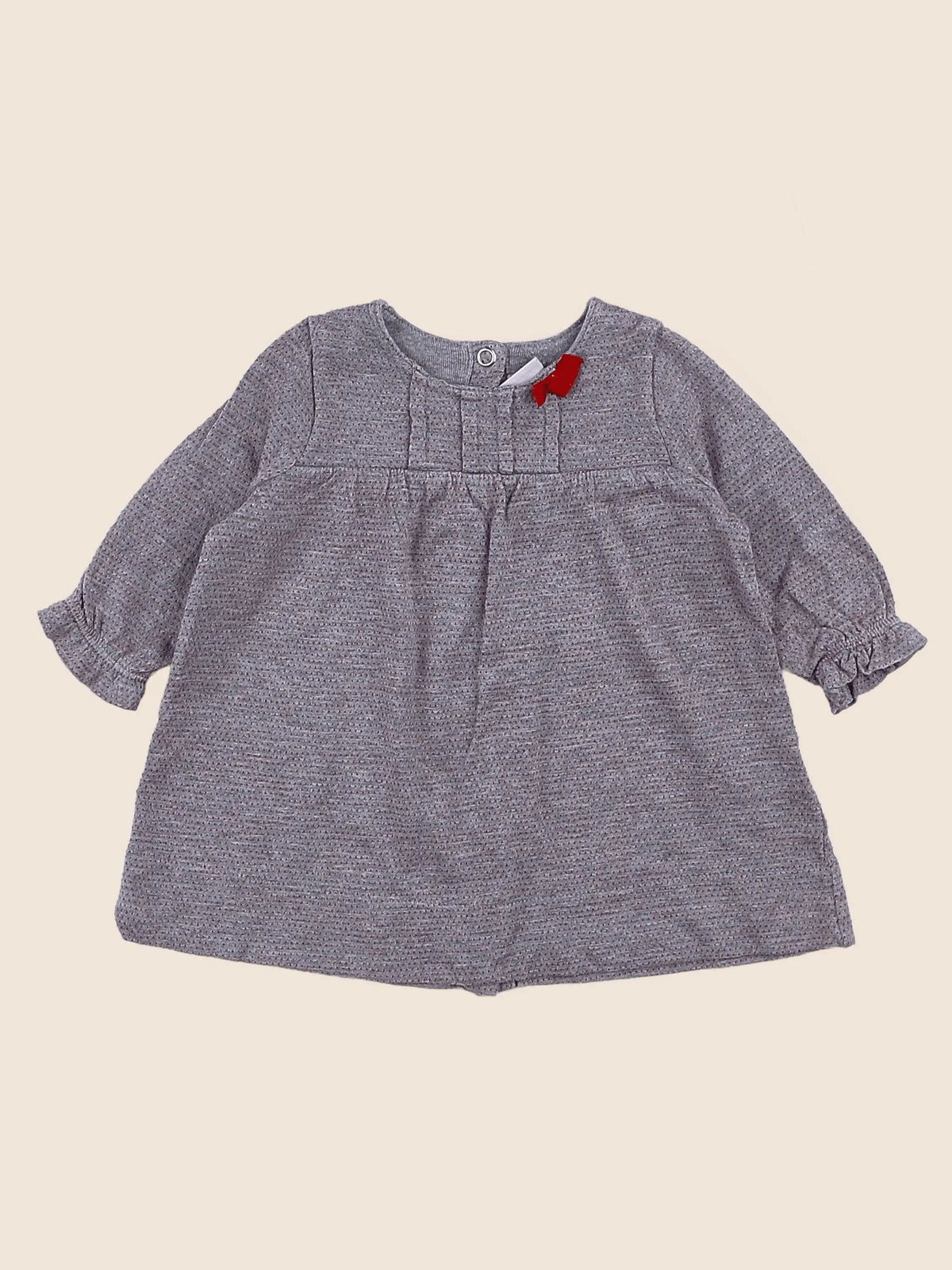 Petit Bateau - robe gris - 3 mois