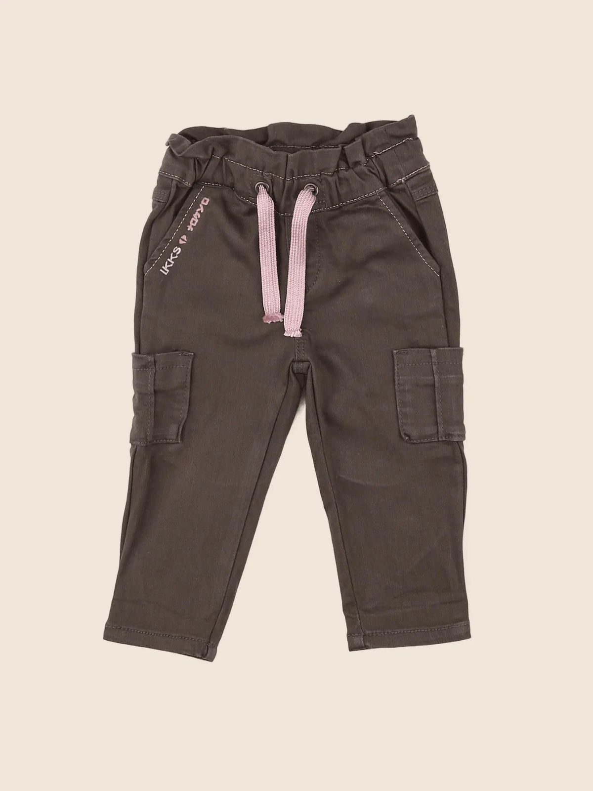 IKKS - pantalon vert, rose - 6 mois