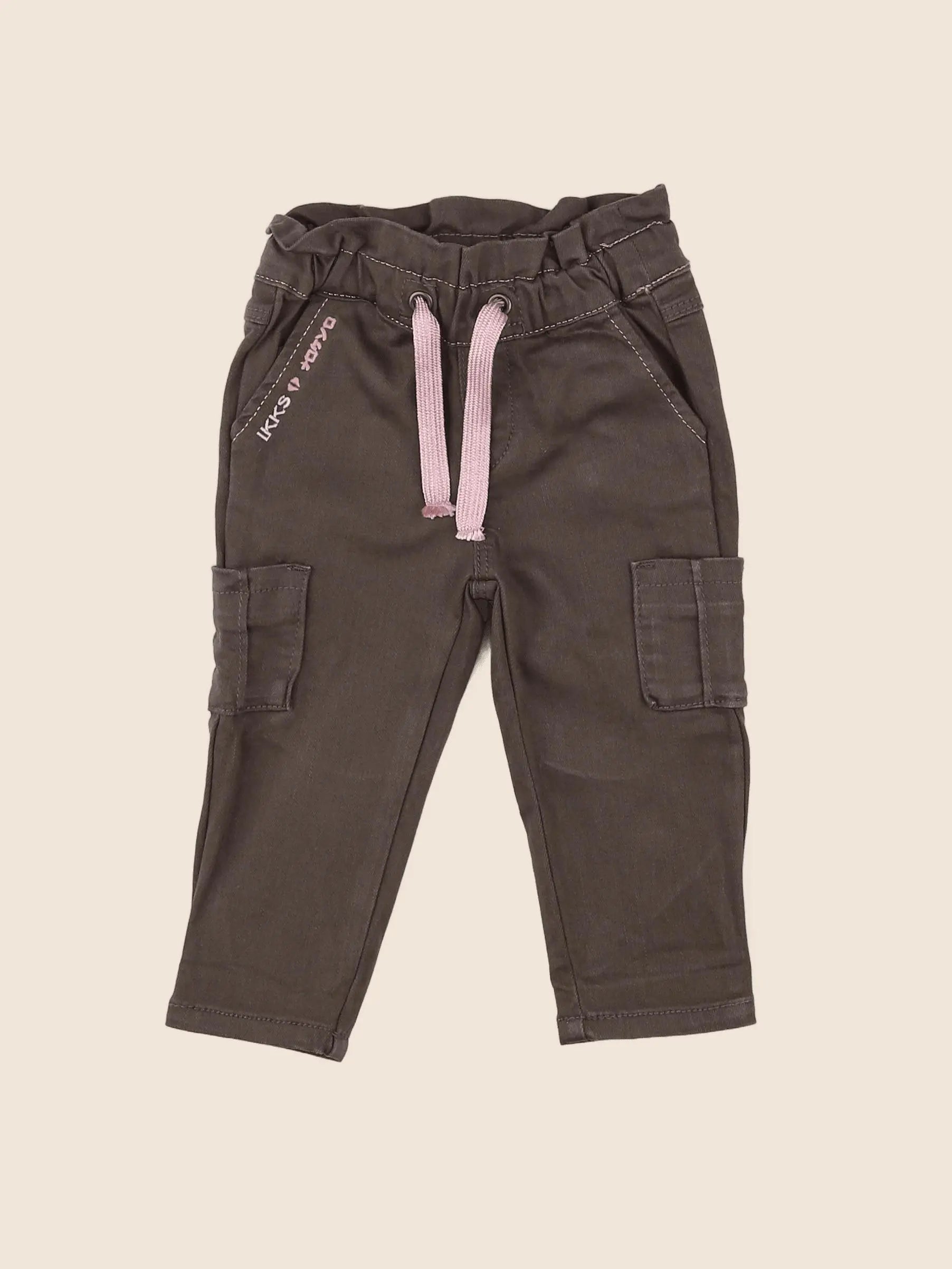 IKKS - pantalon vert, rose - 6 mois
