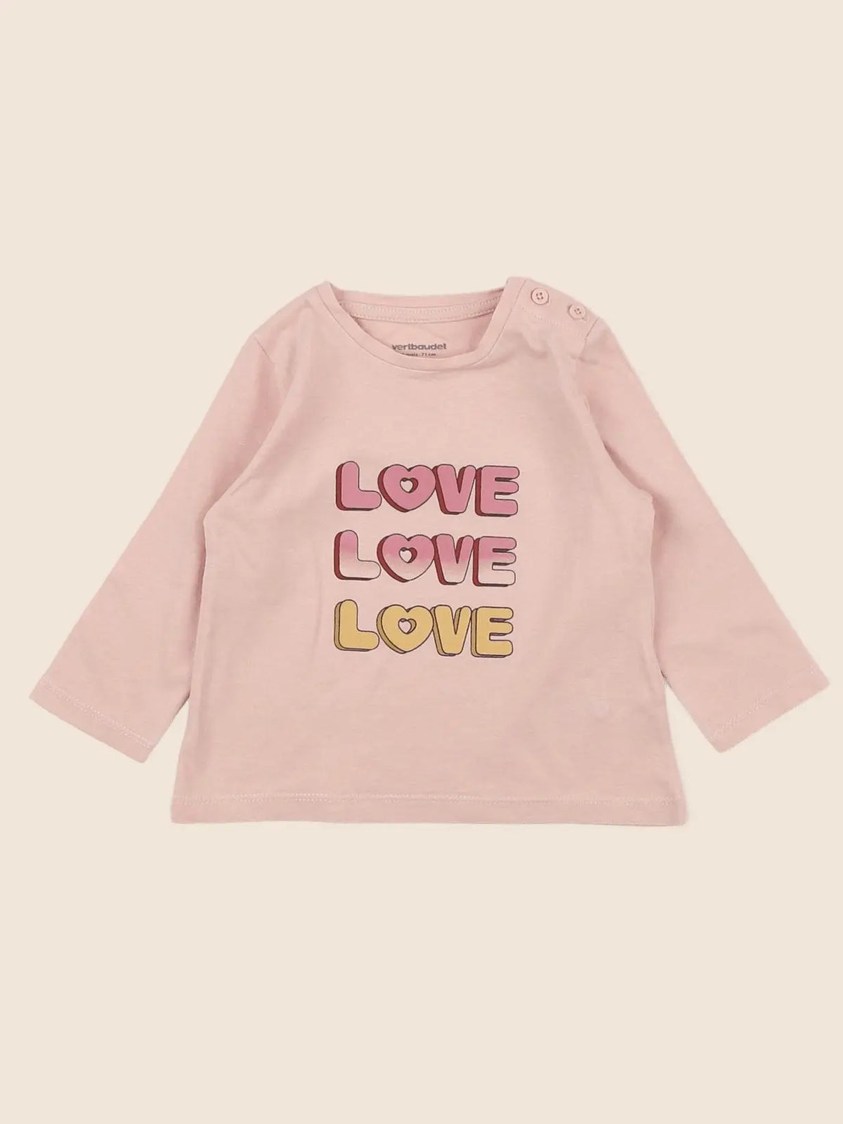 Vertbaudet - tee-shirt rose - 9 mois