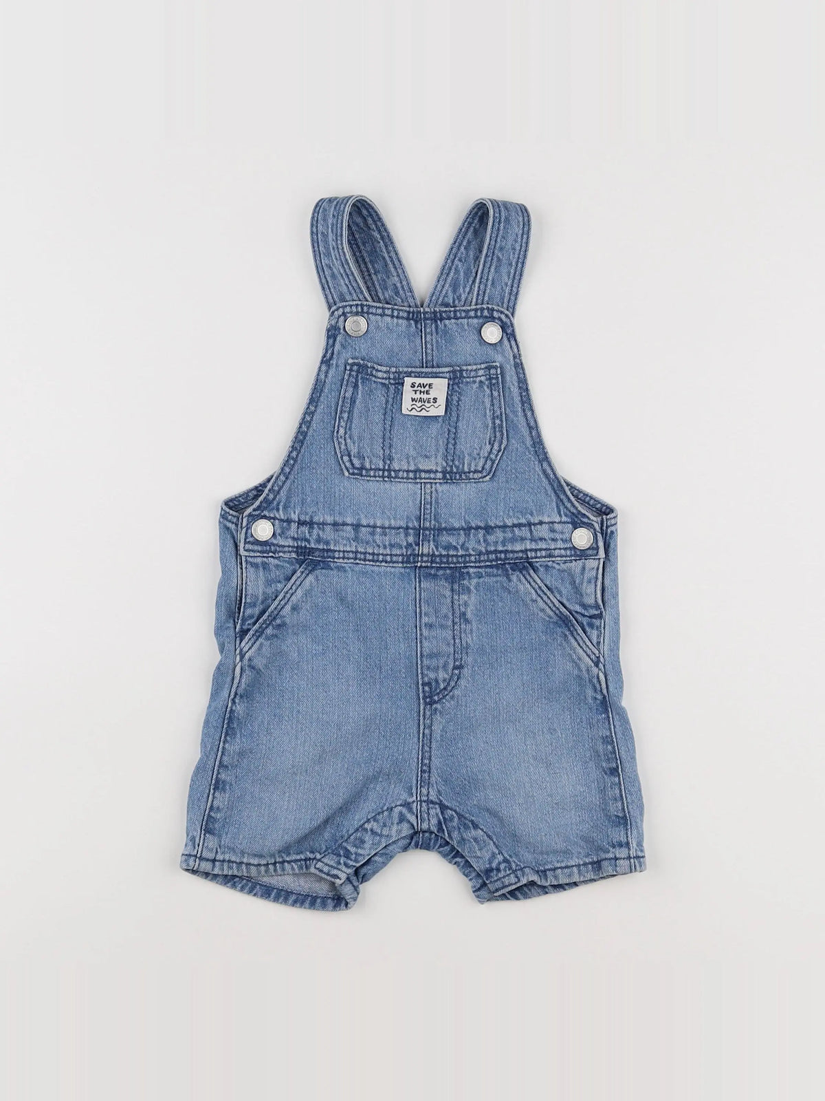 H&M - salopette bleu - 9/12 mois