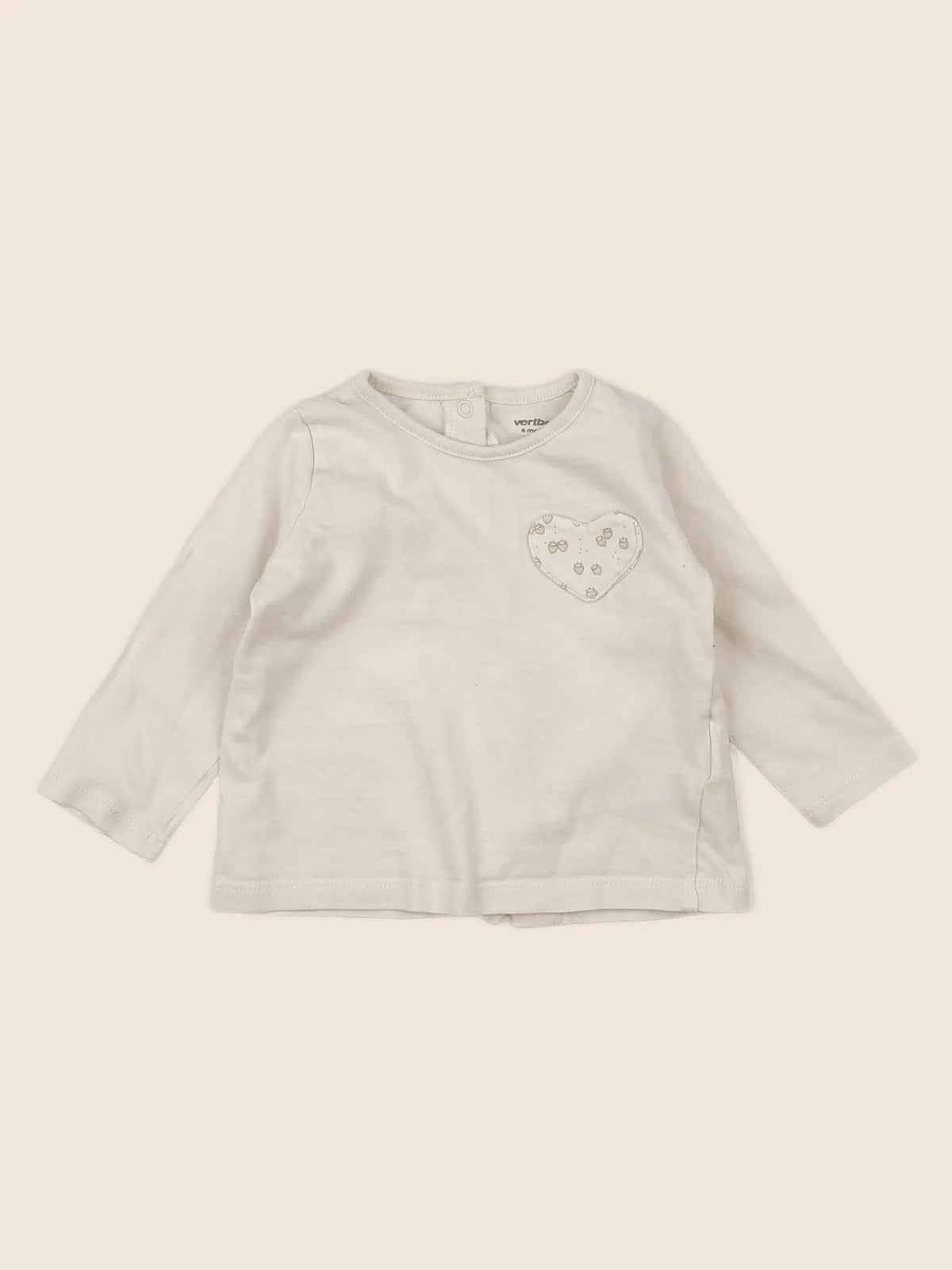 Vertbaudet - tee-shirt beige - 6 mois
