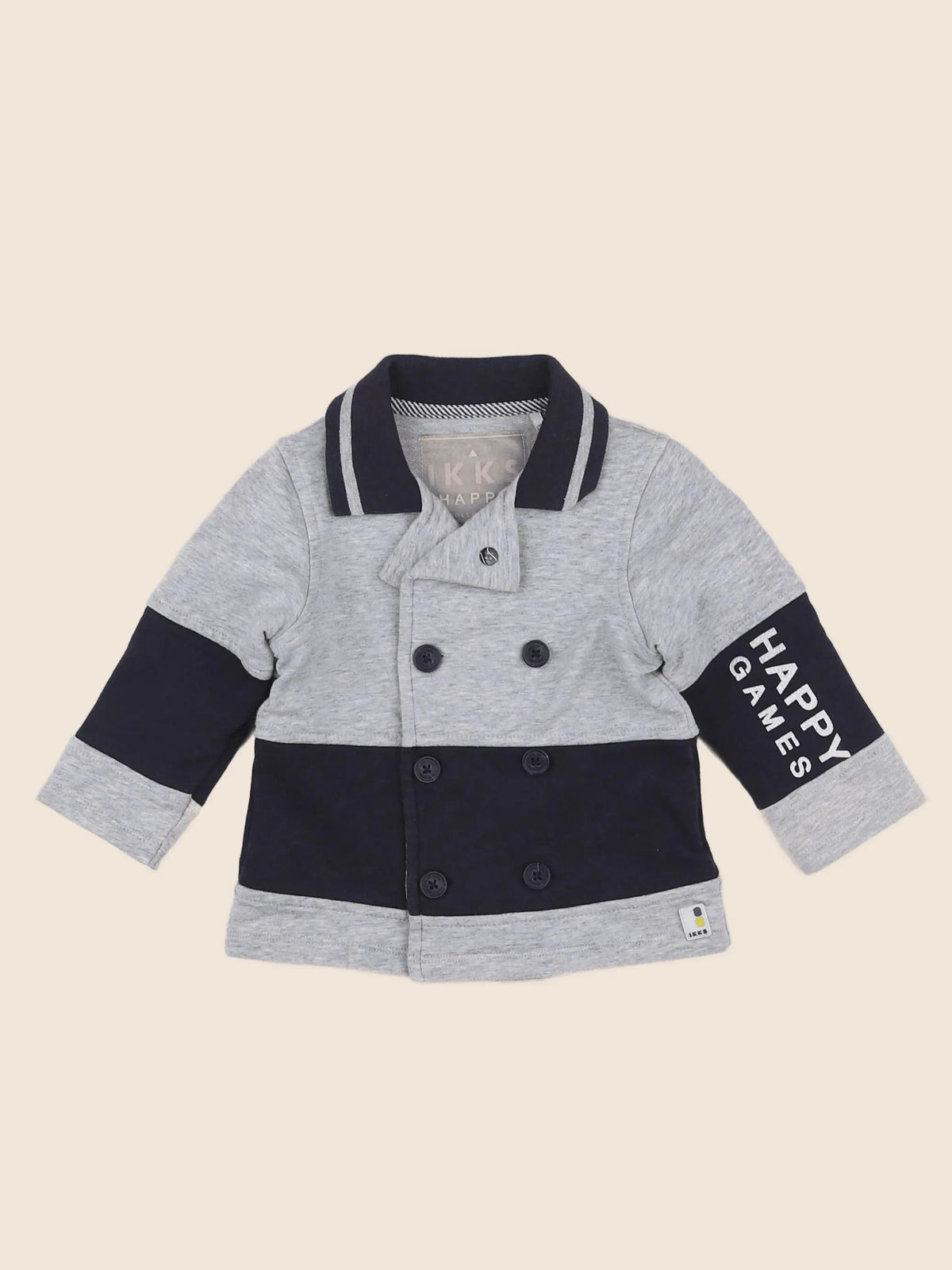 IKKS - sweat bleu, gris - 12 mois