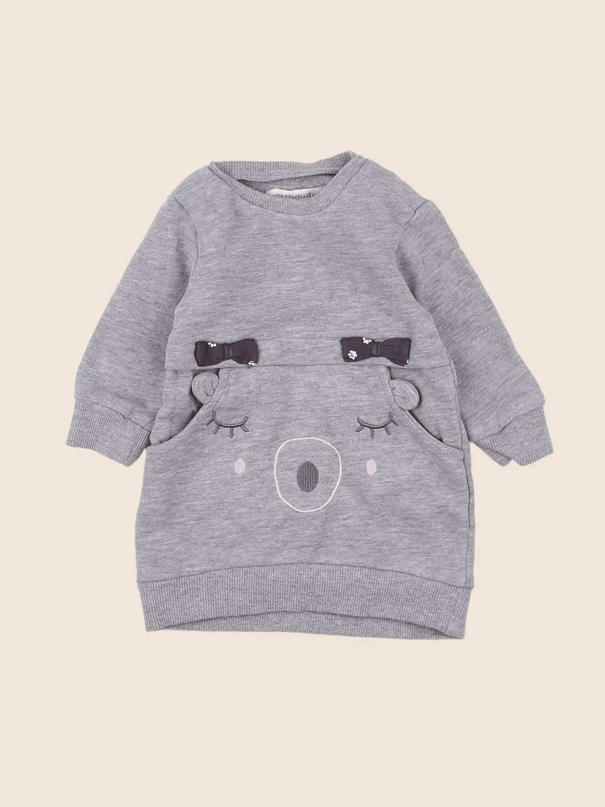 Vertbaudet - robe coton gris - 3 mois