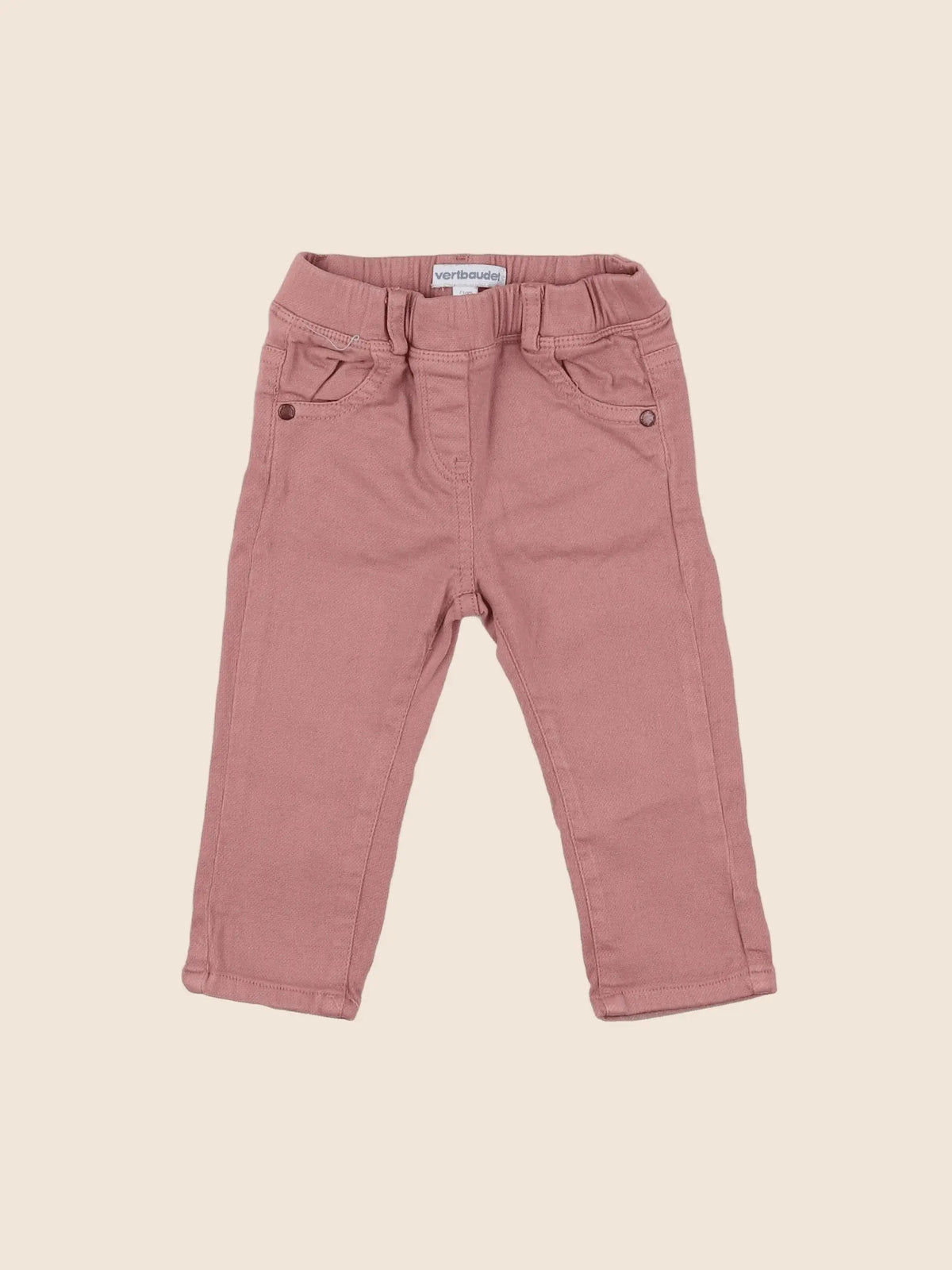 Vertbaudet - pantalon rose - 9 mois