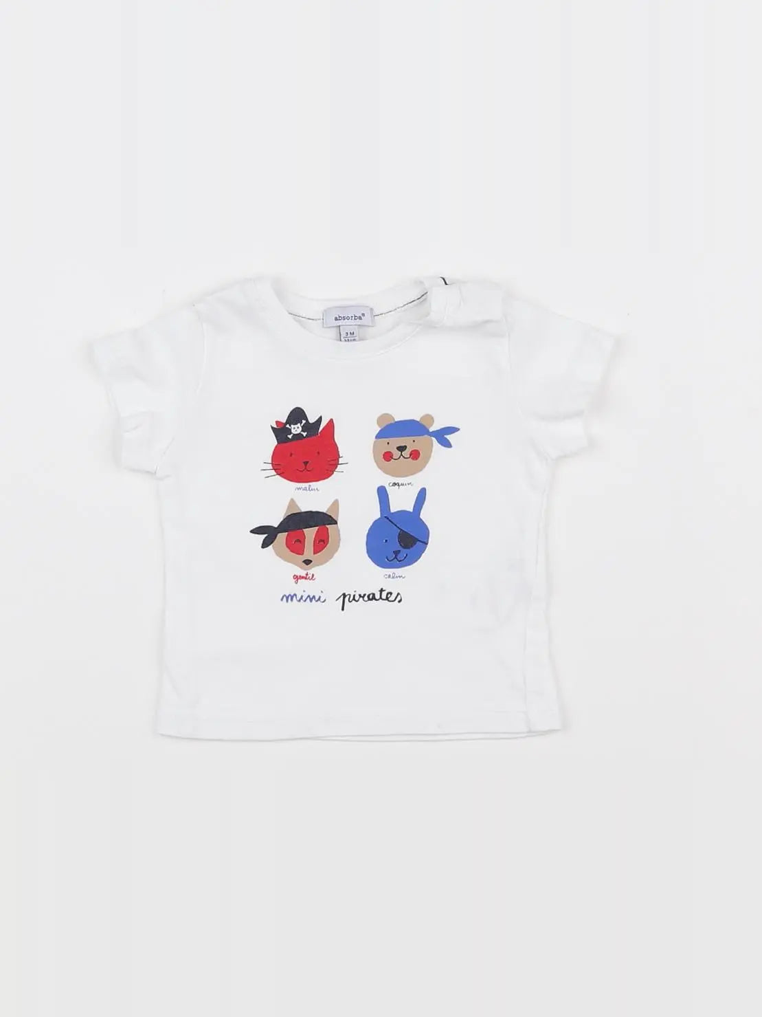 Absorba - tee-shirt blanc - 3 mois