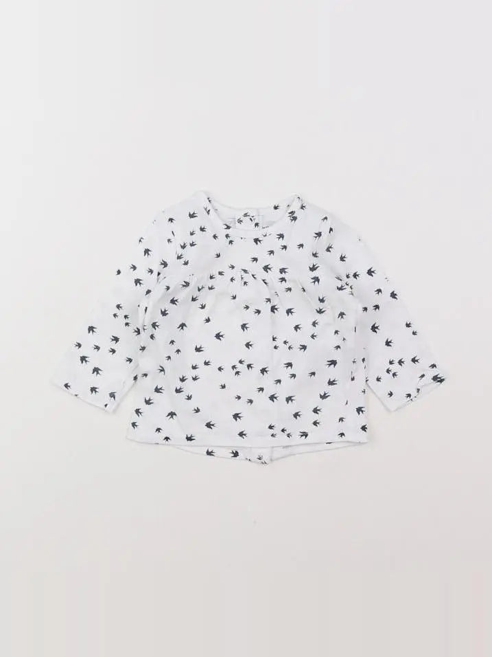 Vertbaudet - tee-shirt blanc, bleu - 3 mois