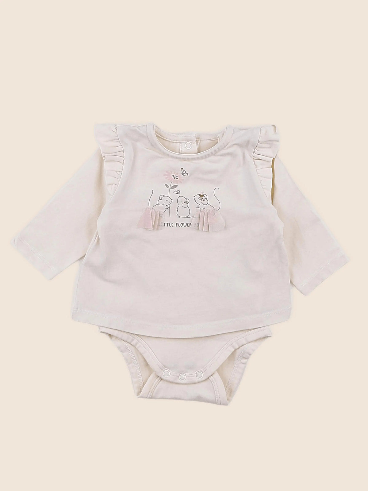 Vertbaudet - body vetement beige - 1 mois