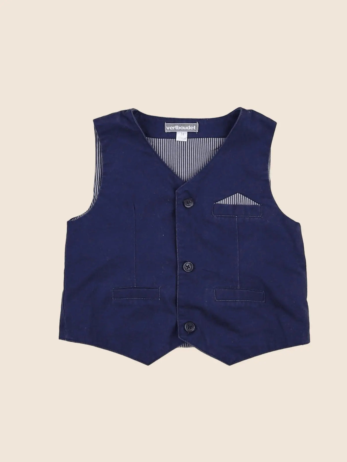 Vertbaudet - gilet bleu - 12 mois