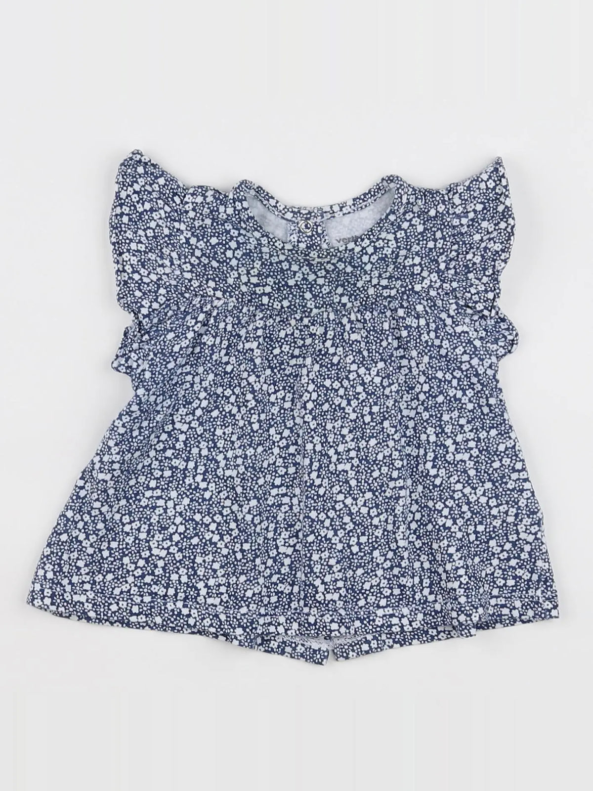 Vertbaudet - tee-shirt blanc, bleu - 9 mois