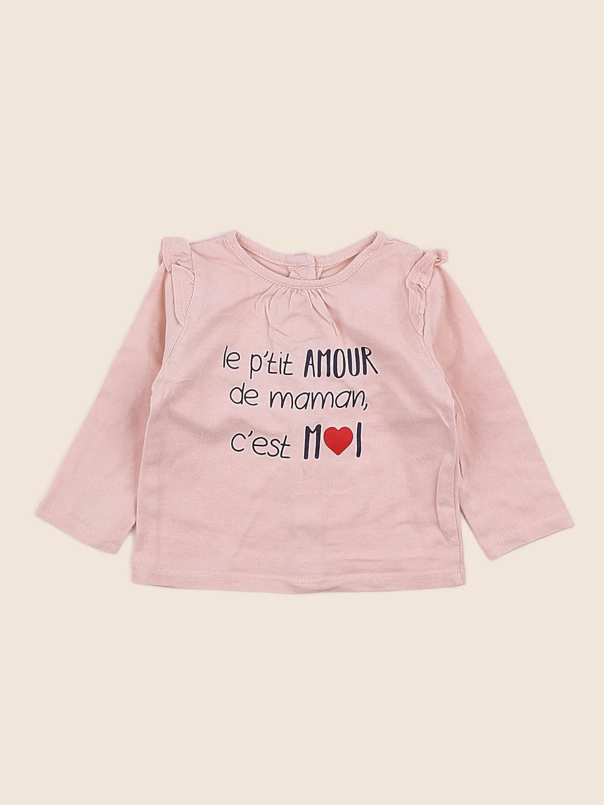 Vertbaudet - tee-shirt rose - 3 mois