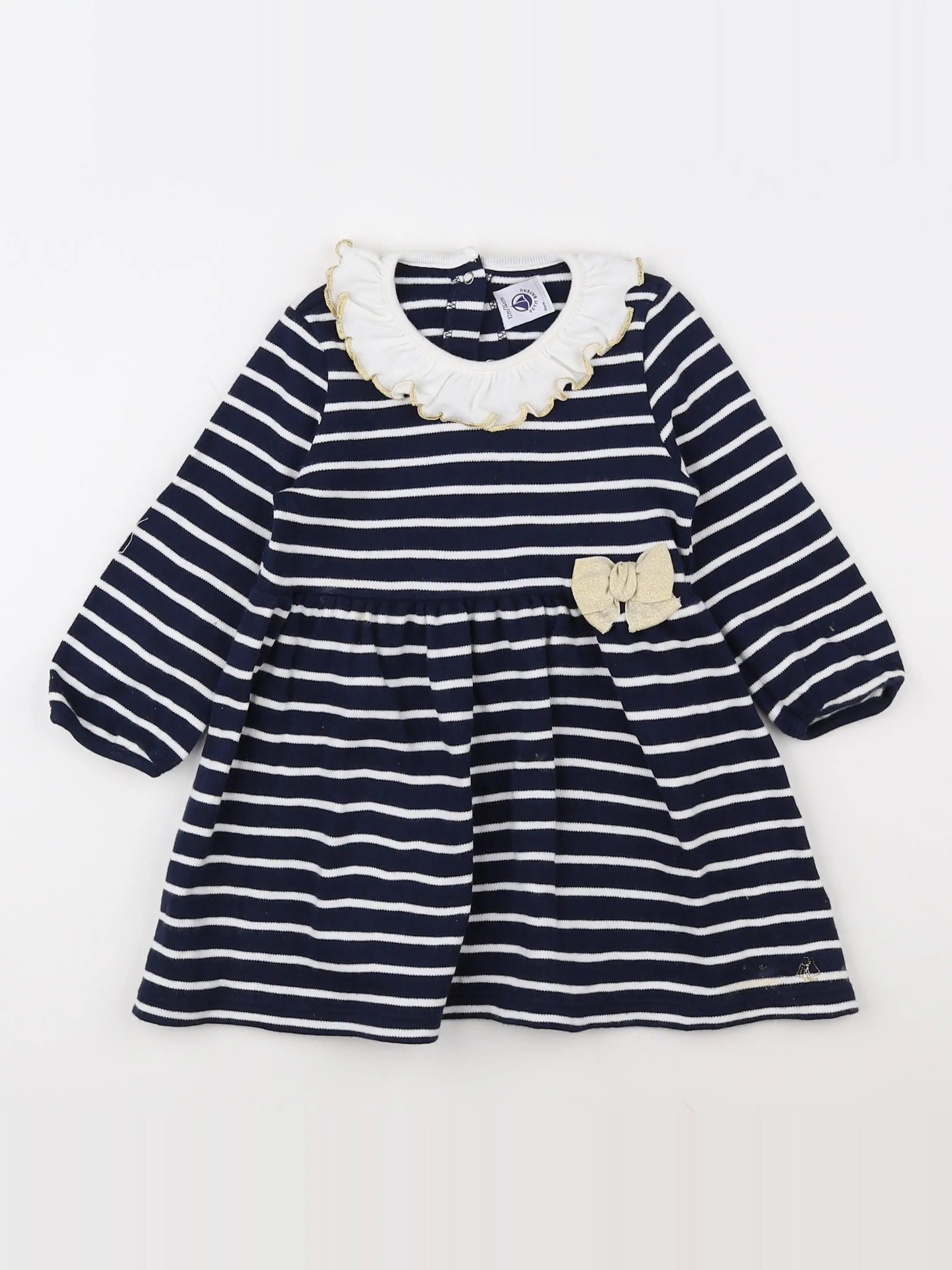 Petit Bateau - robe bleu - 12 mois