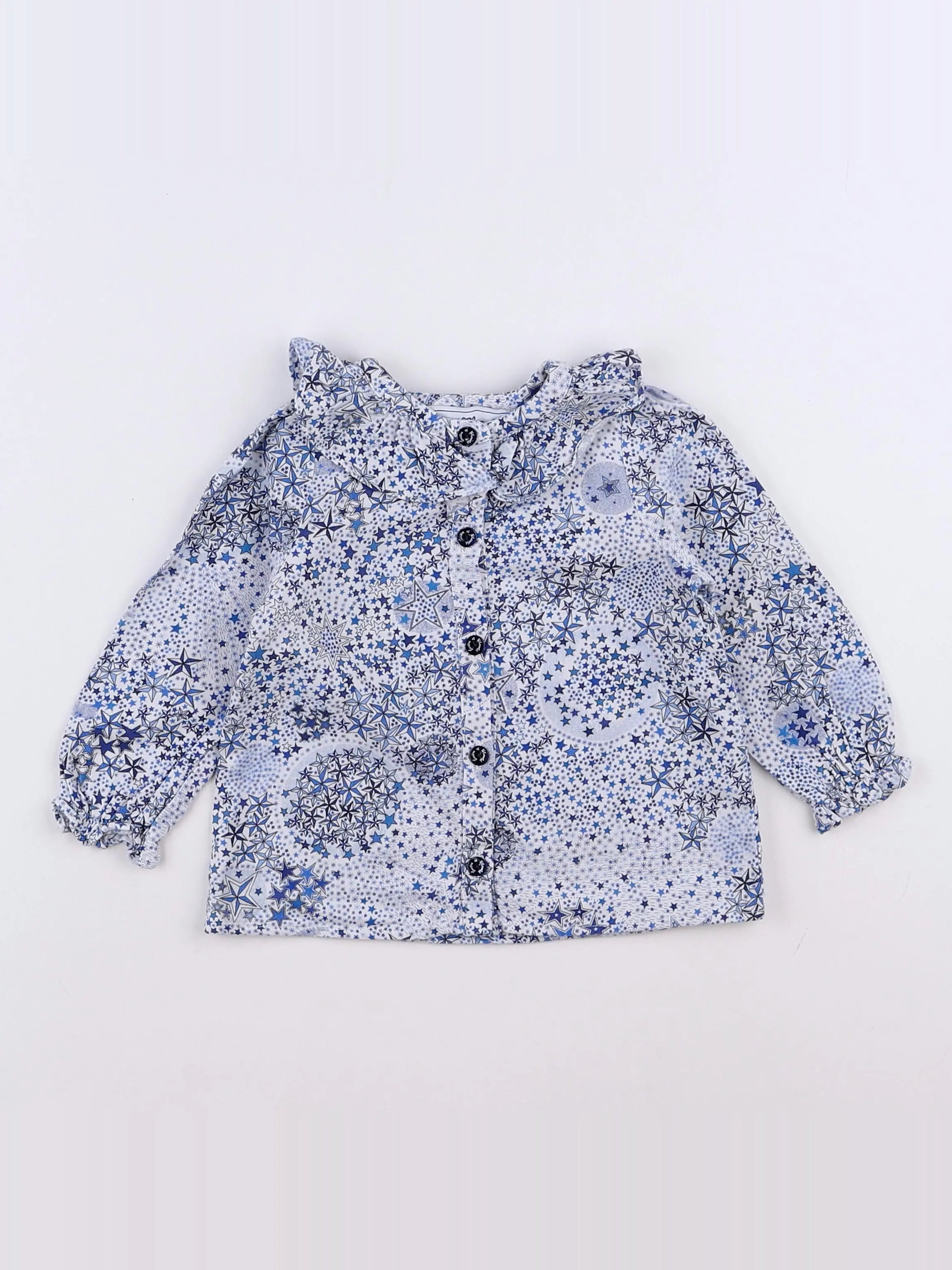 Tartine & Chocolat - blouse blanc, bleu - 12 mois