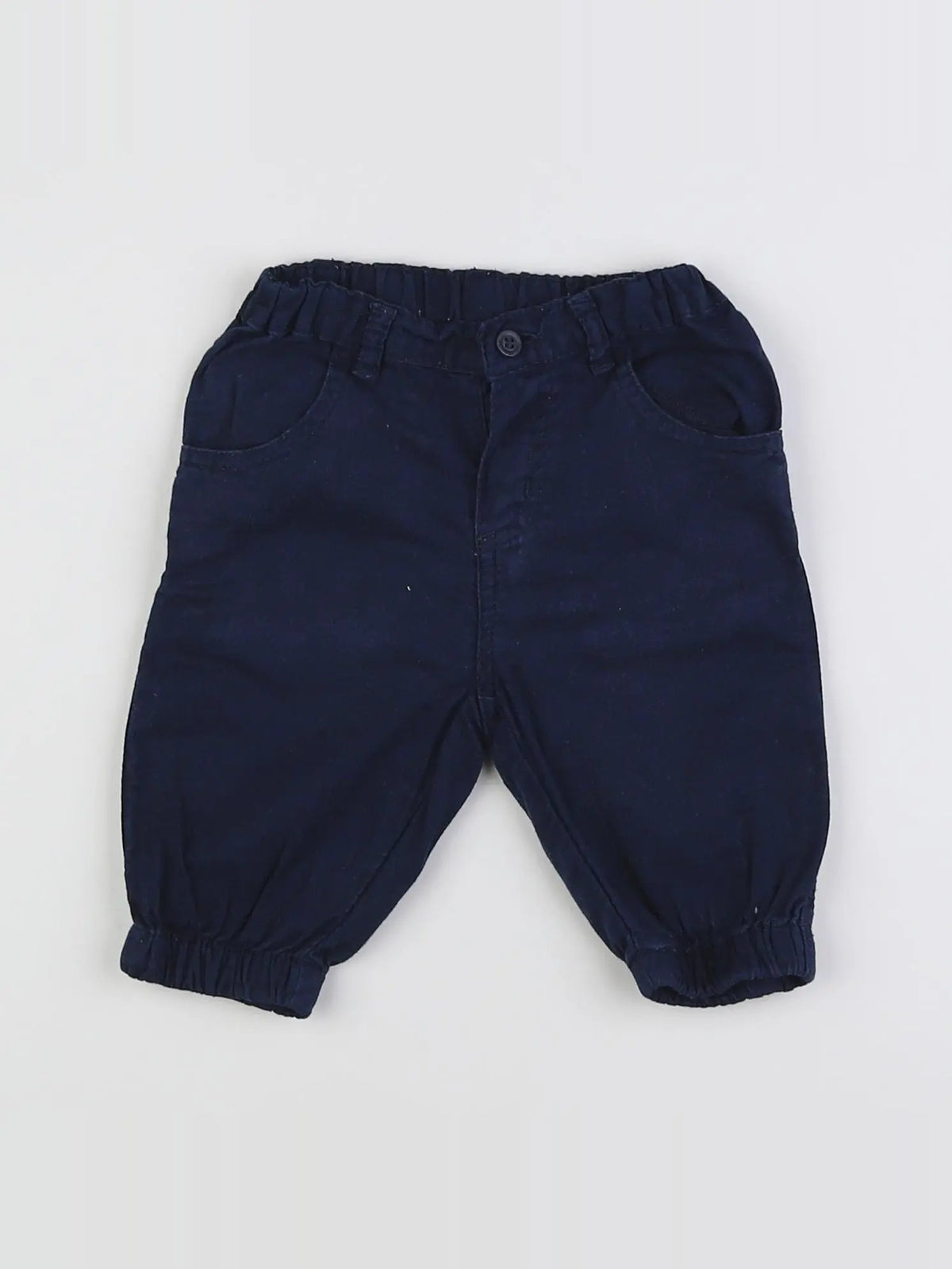 Petit Bateau - pantalon bleu - 3 mois