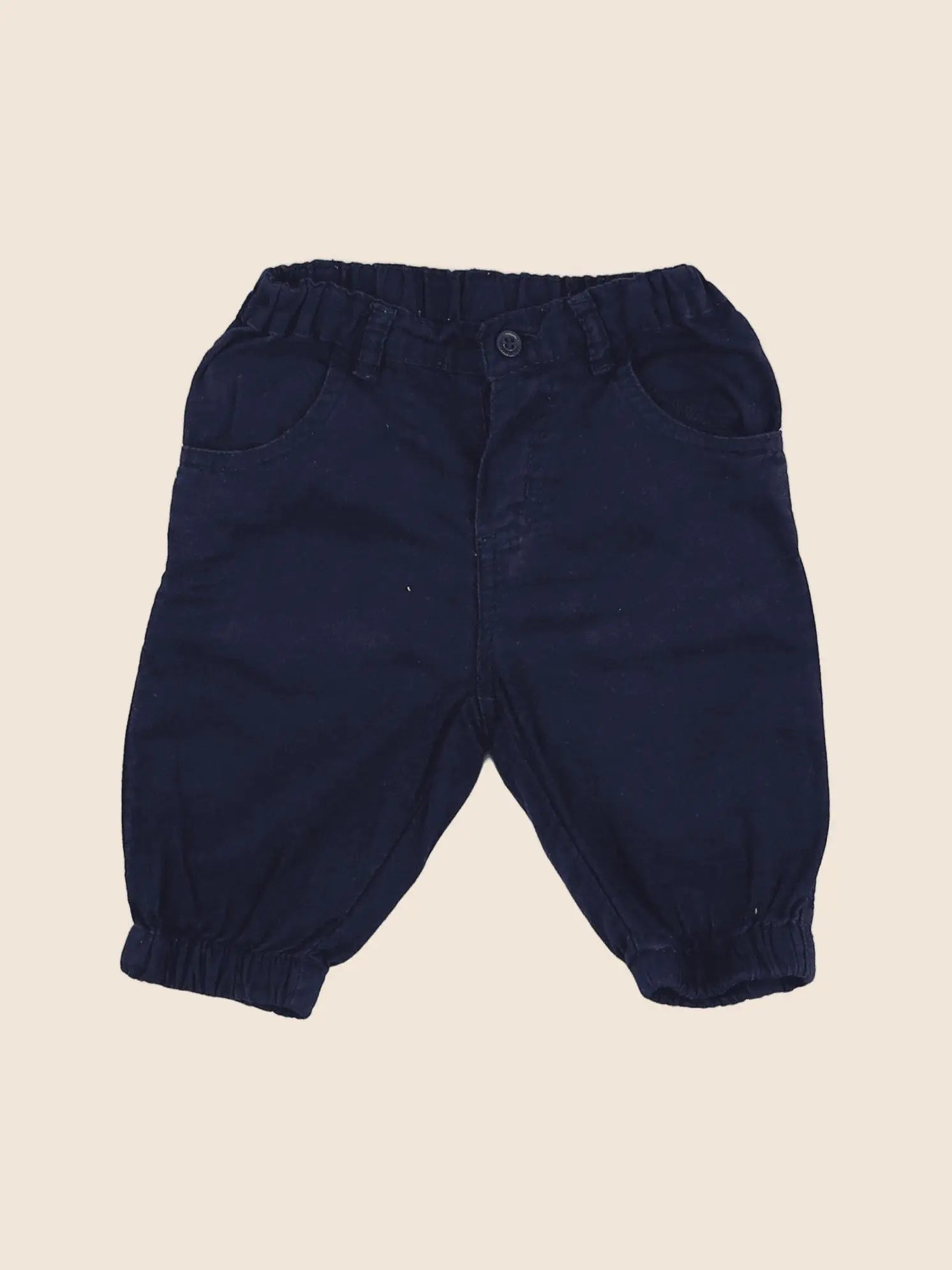 Petit Bateau - pantalon bleu - 3 mois