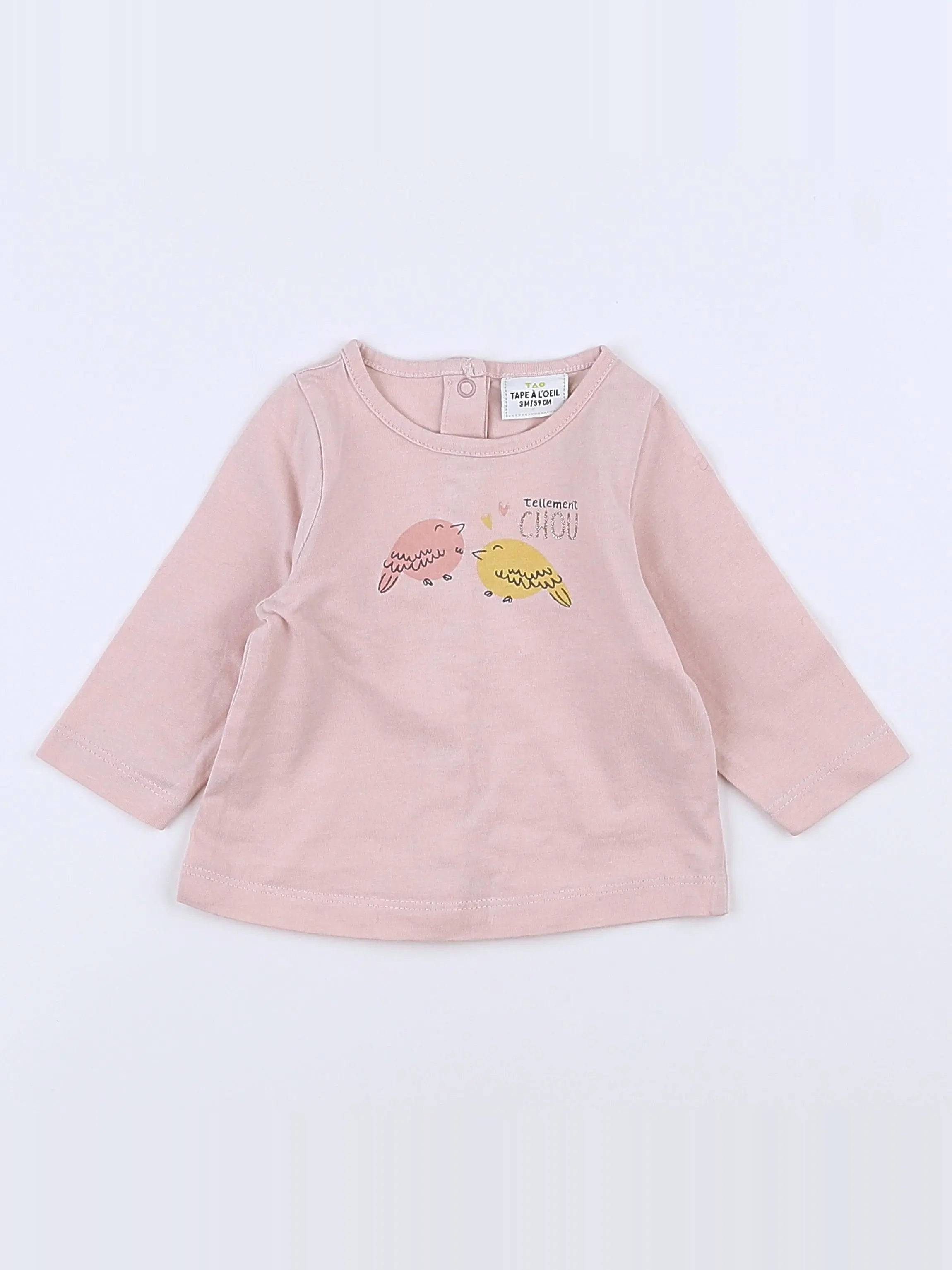 Tape à l'oeil - tee-shirt rose - 3 mois
