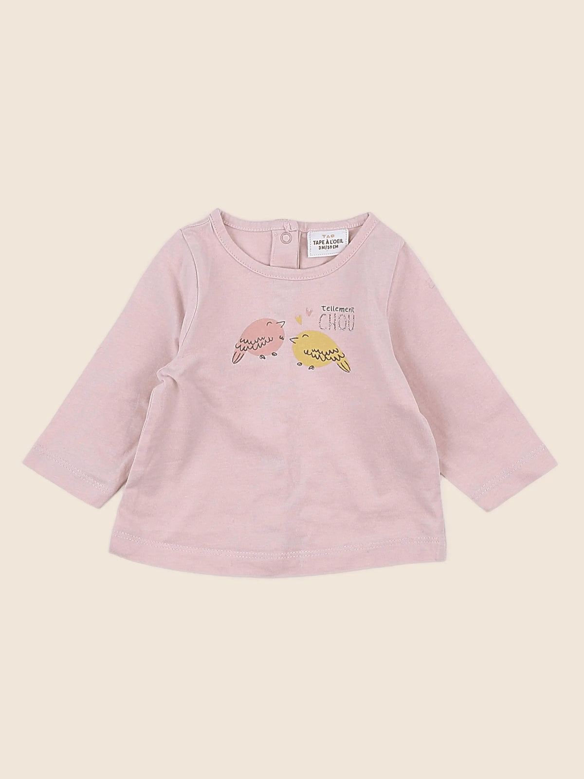 Tape à l'oeil - tee-shirt rose - 3 mois