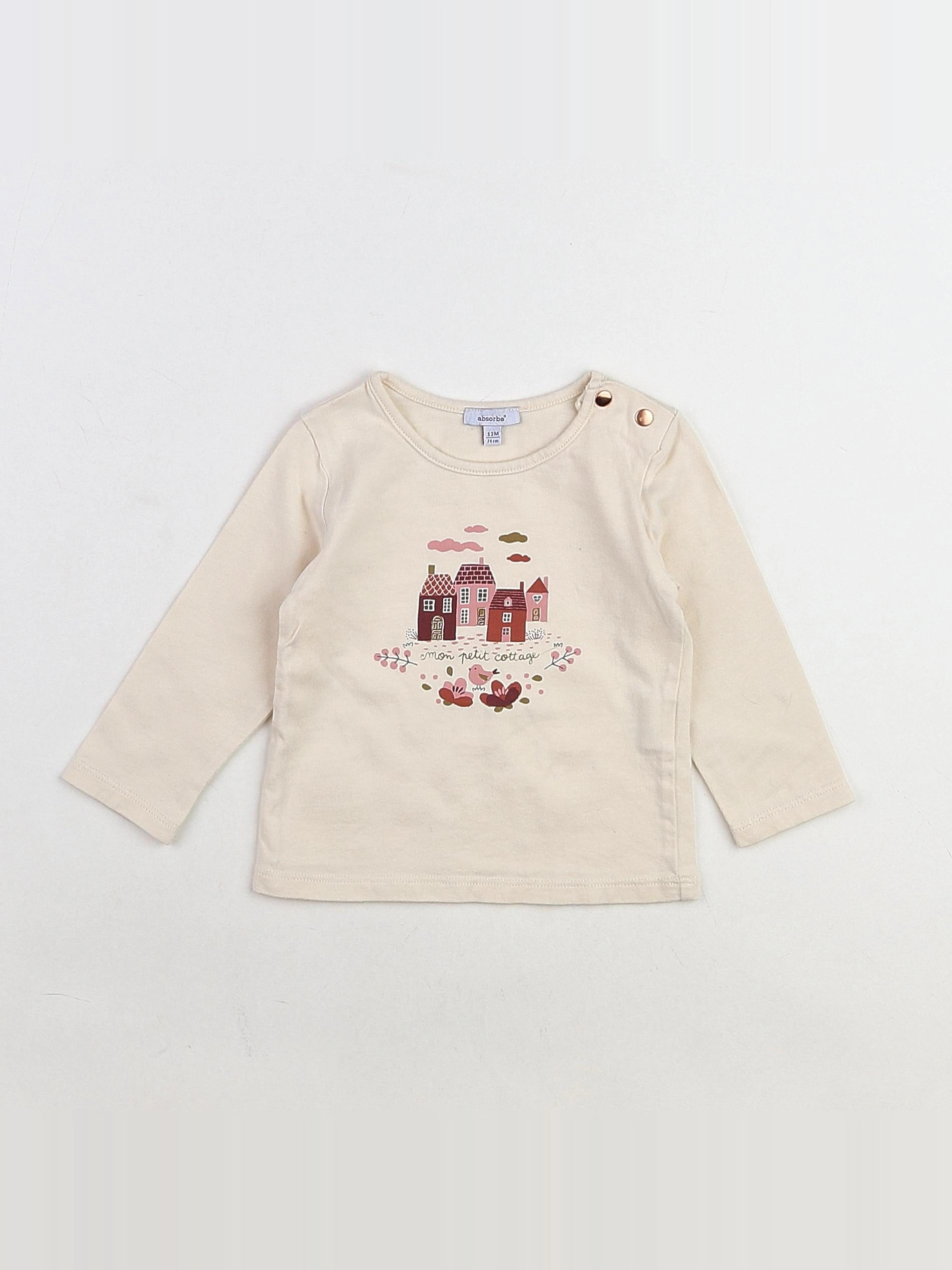 Absorba - tee-shirt beige - 12 mois