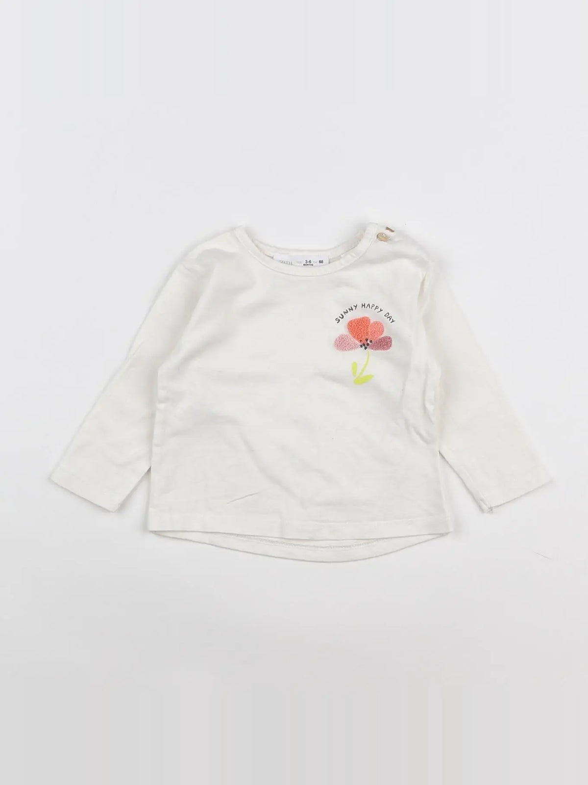 Zara - tee-shirt blanc, multicolore - 3/6 mois