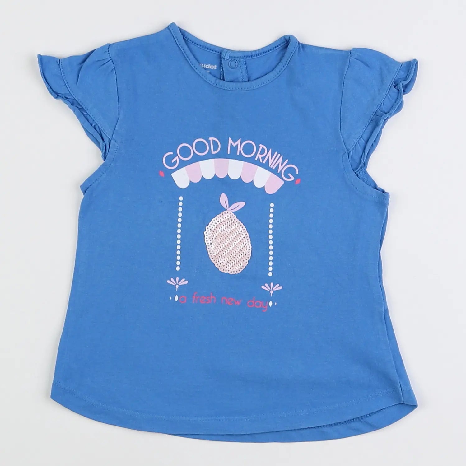 Vertbaudet - tee-shirt bleu - 12 mois