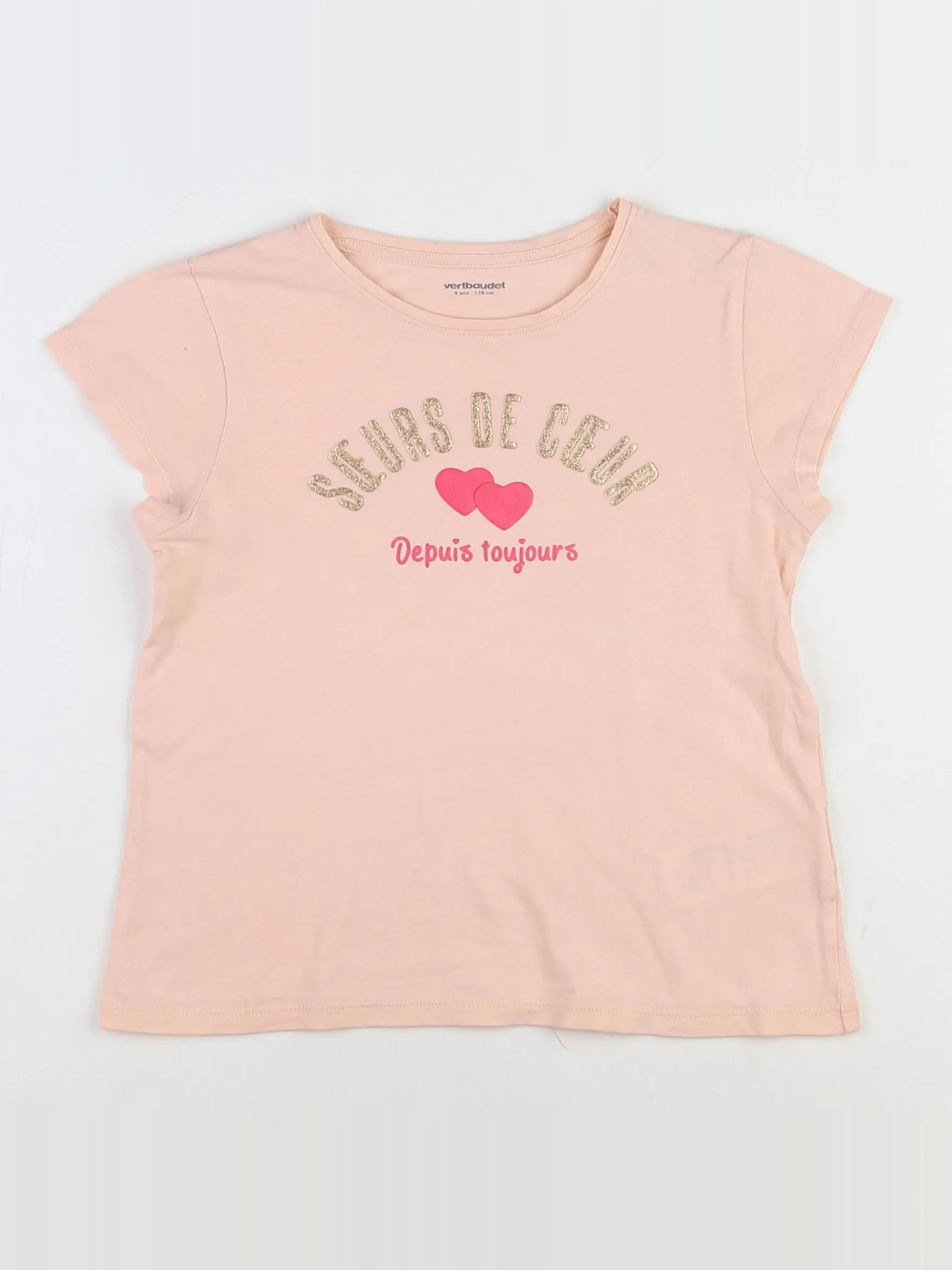 Vertbaudet - tee-shirt rose - 8 ans