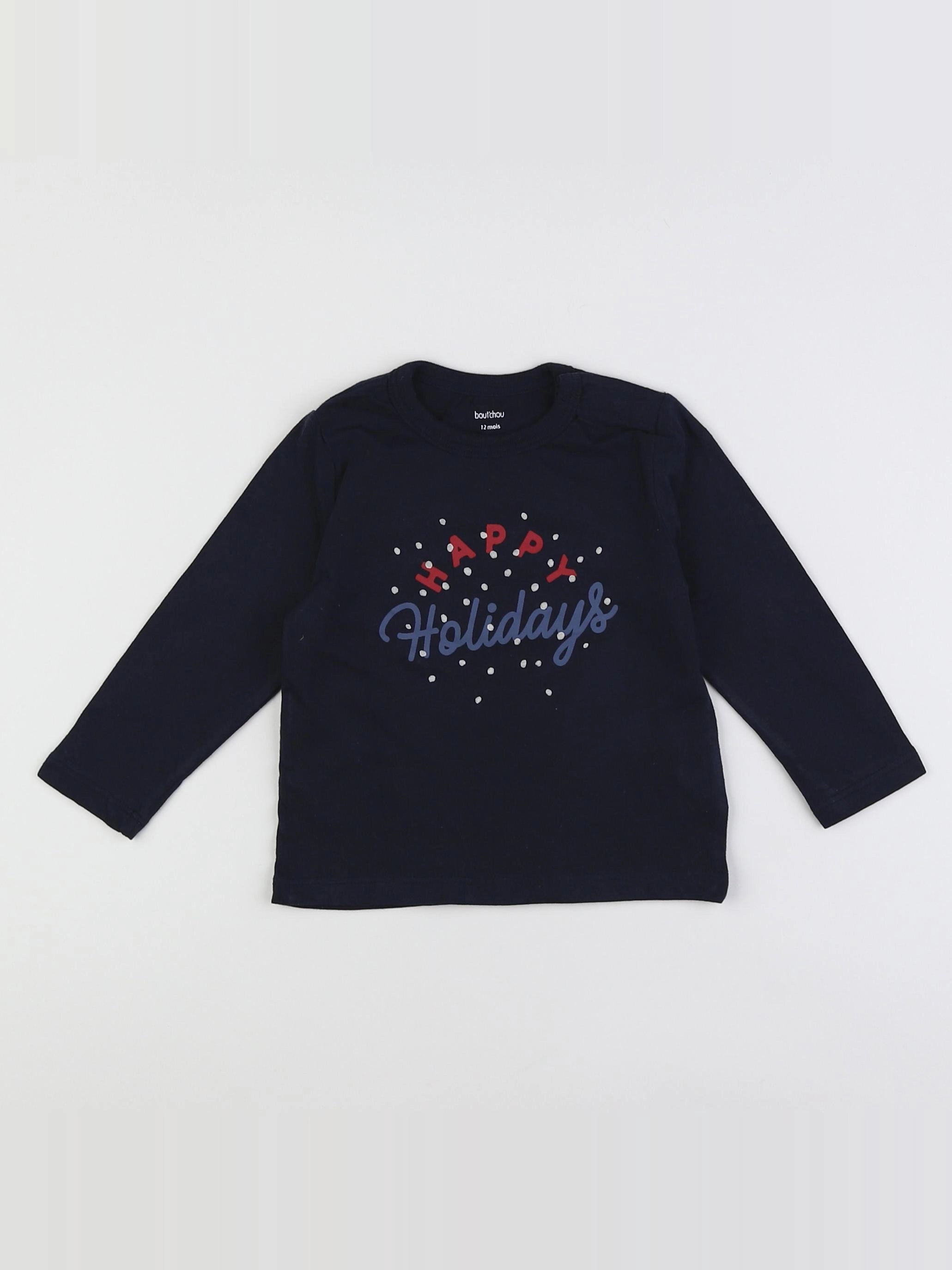 Boutchou - tee-shirt bleu - 12 mois