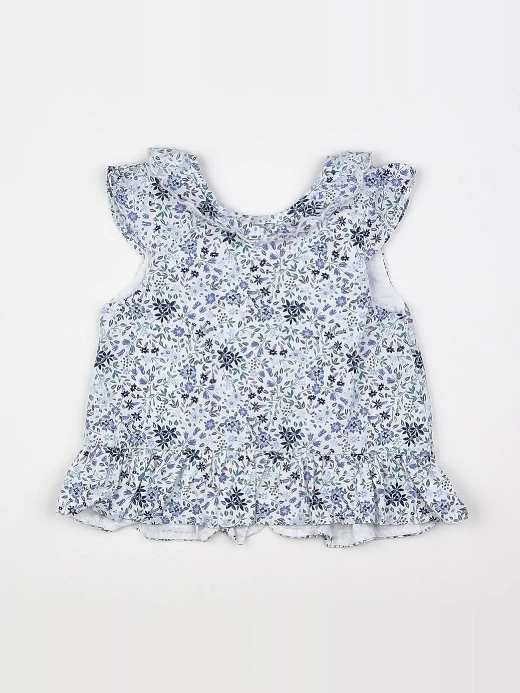 Vertbaudet - blouse blanc, bleu - 9 mois