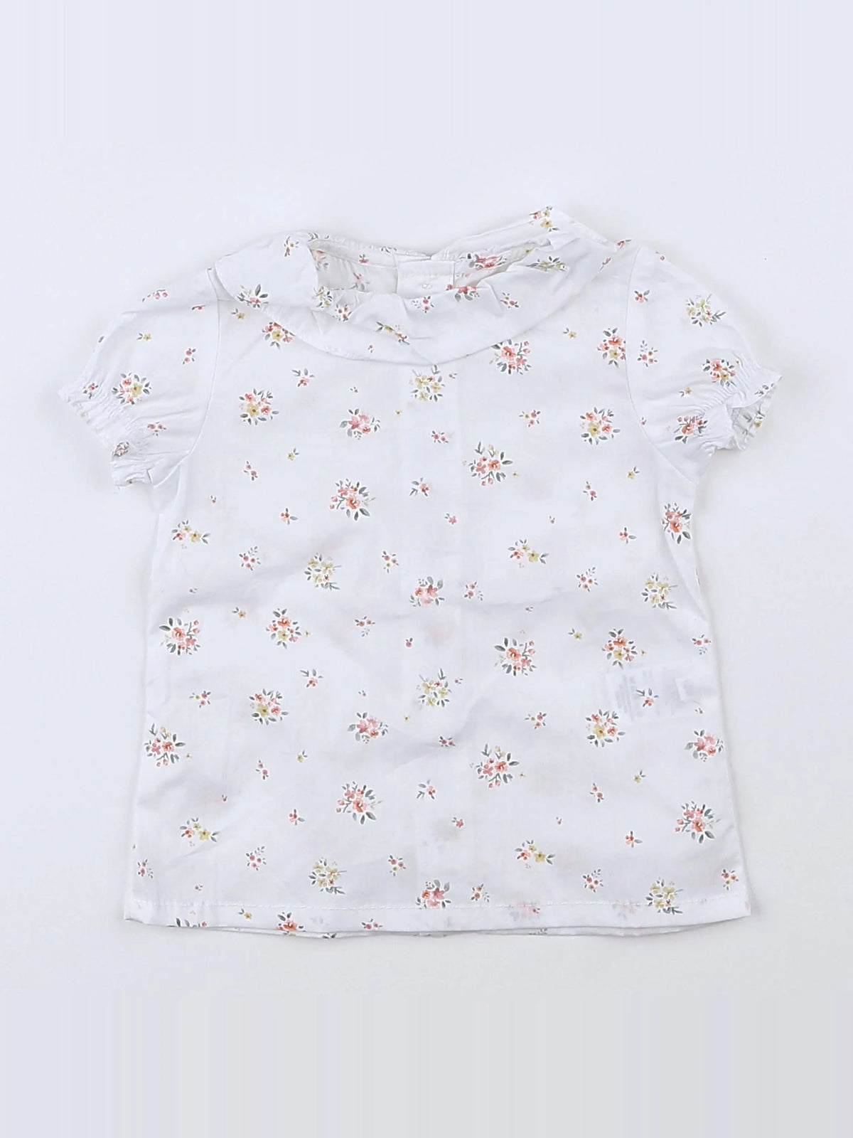 Lola Palacios - blouse blanc, rose - 12 mois