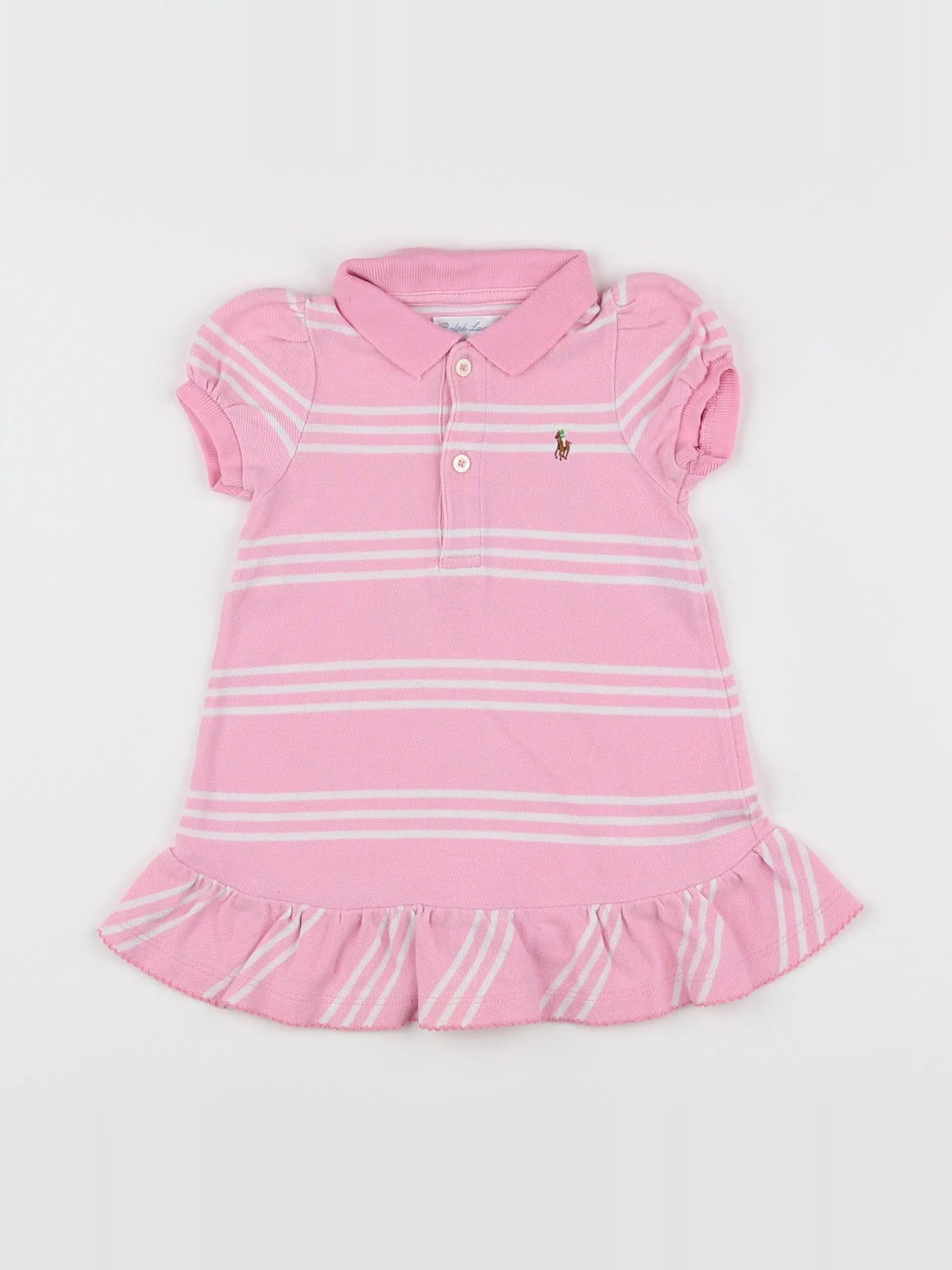 Ralph Lauren - robe blanc, rose - 9 mois