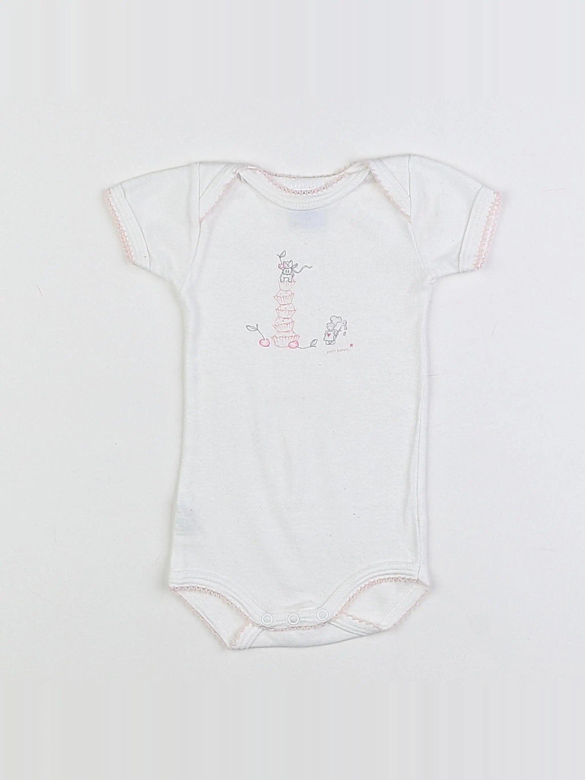 Petit Bateau - body blanc - 3 mois