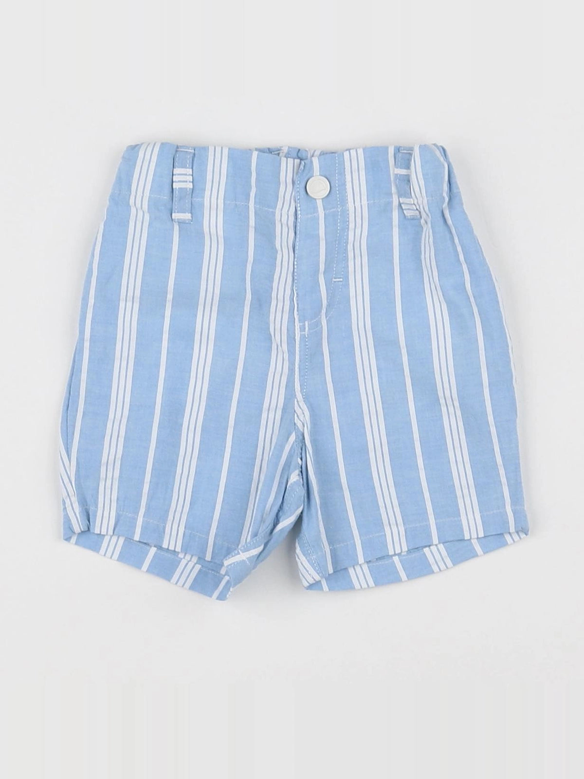 Petit Bateau - short bleu, blanc - 6 mois