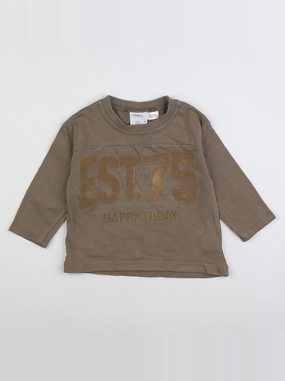 Zara - tee-shirt marron - 9/12 mois