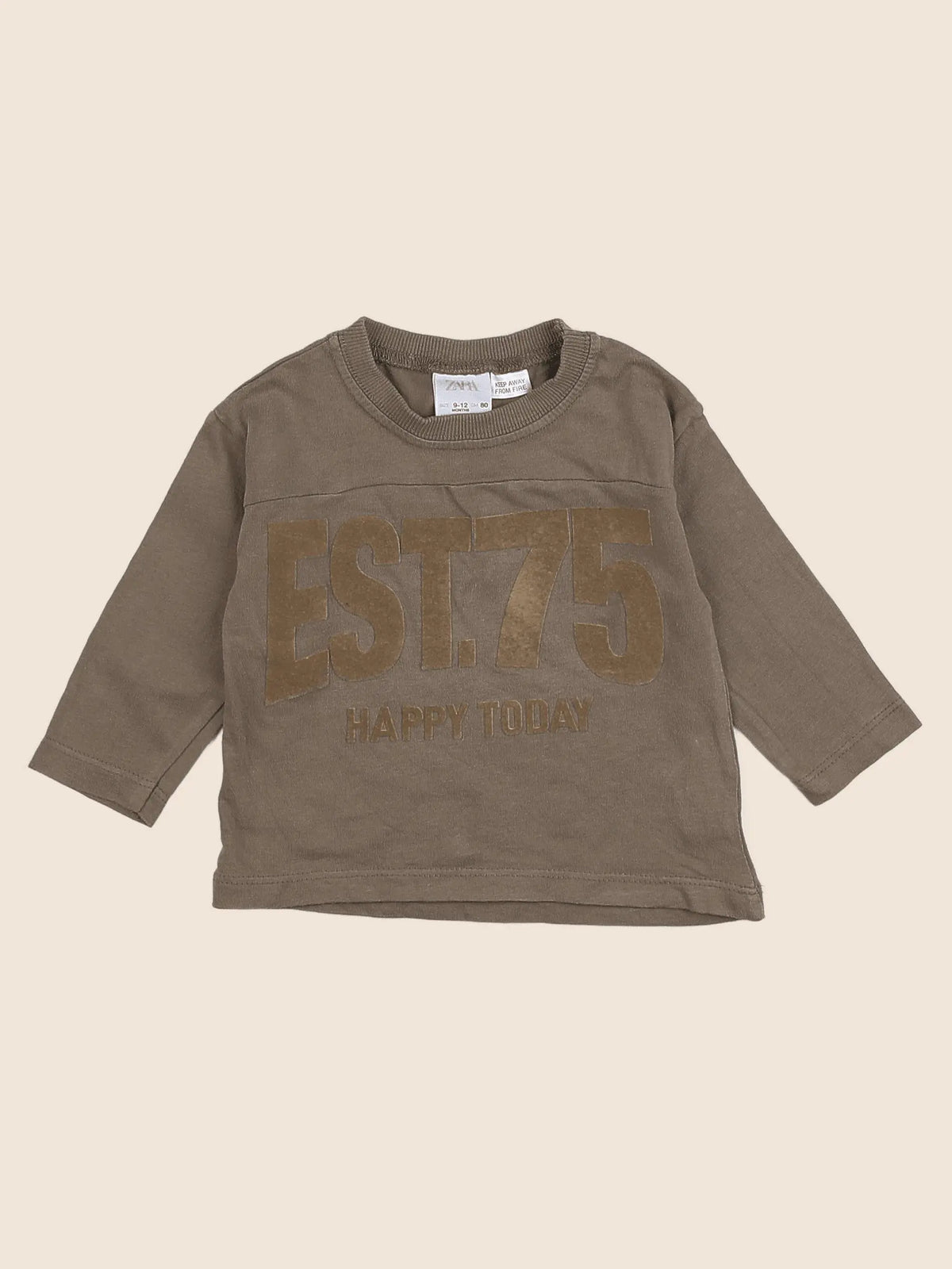 Zara - tee-shirt marron - 9/12 mois